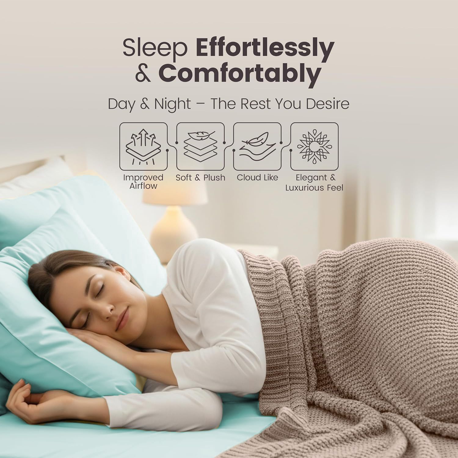 Hotel Quality Fitted Sheet - 1 Piece Fitted Sheet -Breathable Bedding - Wrinkle view 4