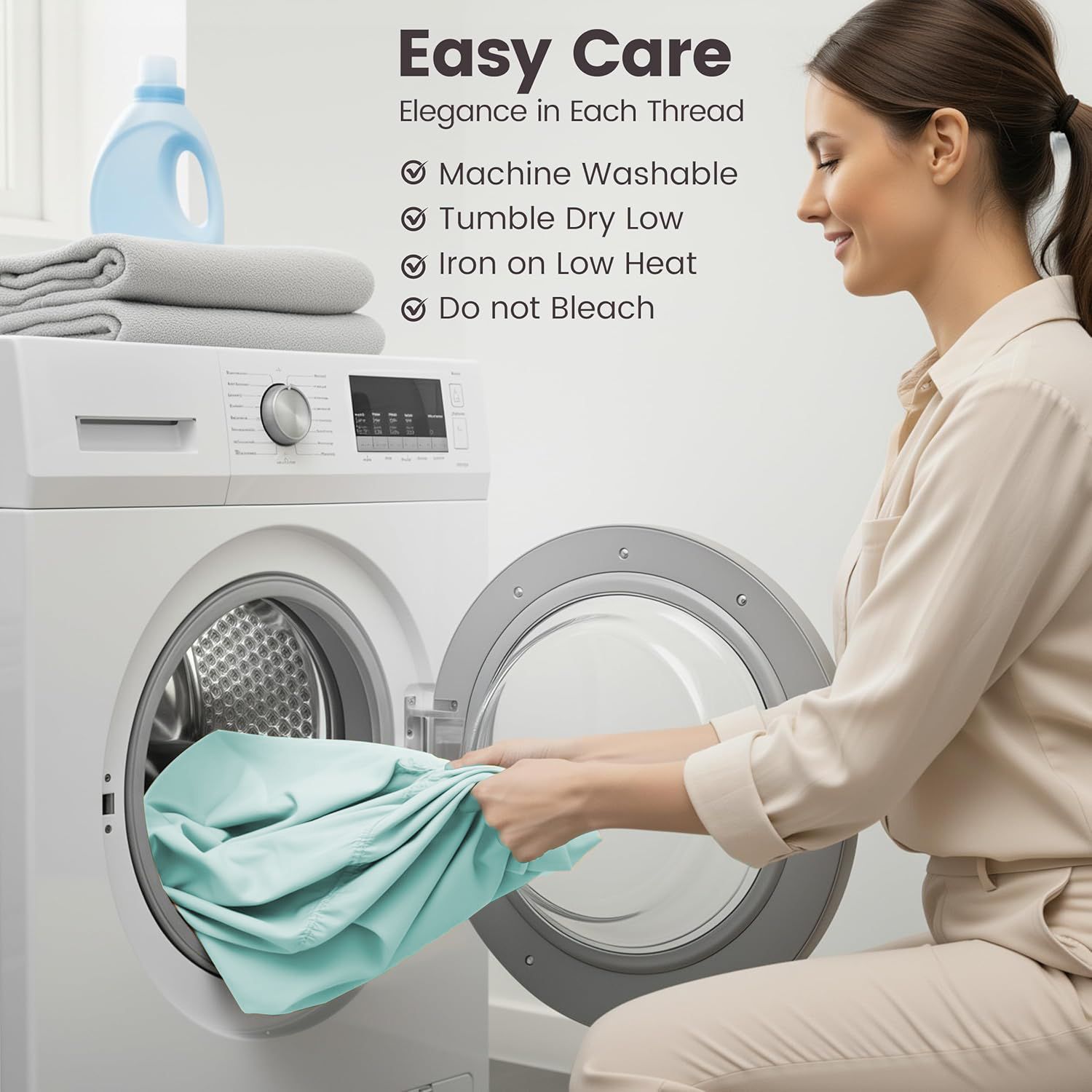 Hotel Quality Fitted Sheet - 1 Piece Fitted Sheet -Breathable Bedding - Wrinkle view 7