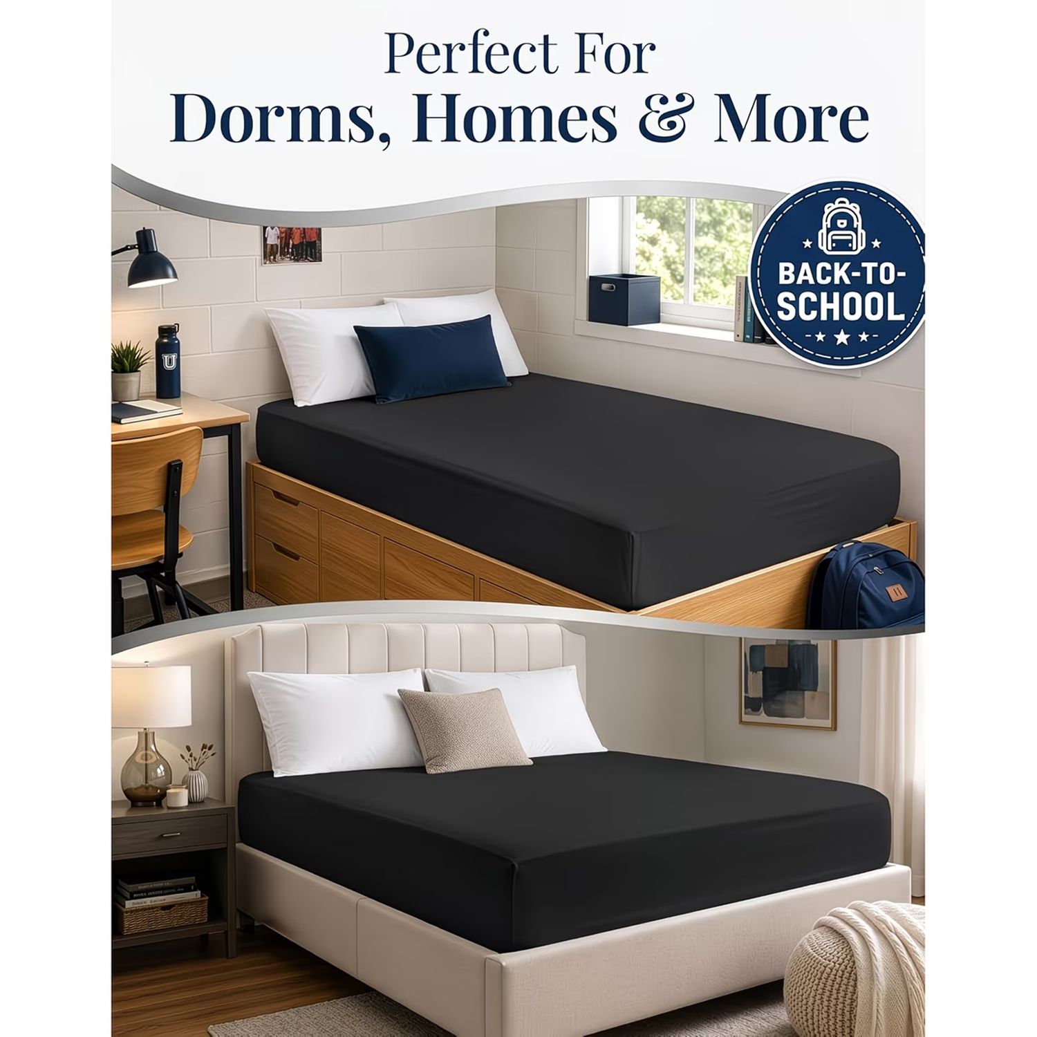 Hotel Quality Fitted Sheet - 1 Piece Fitted Sheet -Breathable Bedding - Wrinkle view 5