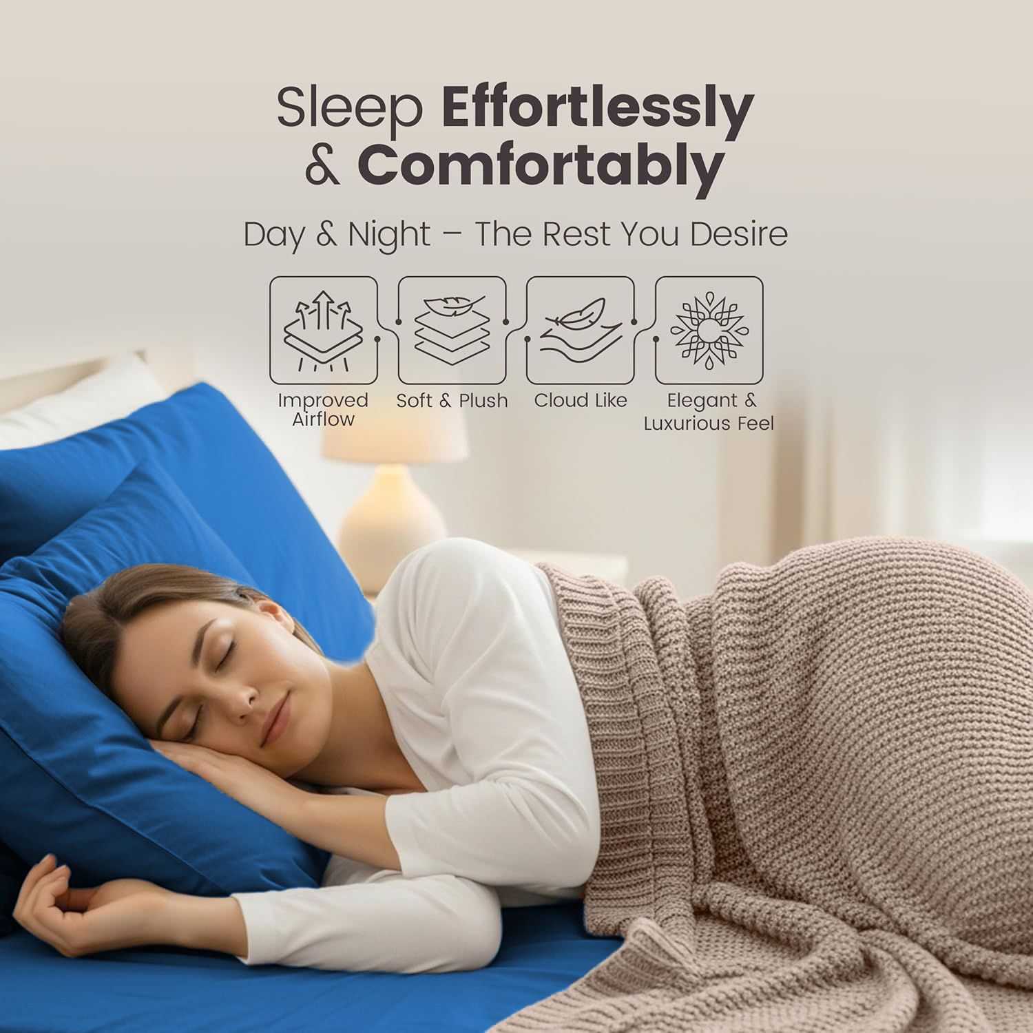 Hotel Quality Fitted Sheet - 1 Piece Fitted Sheet -Breathable Bedding - Wrinkle view 4