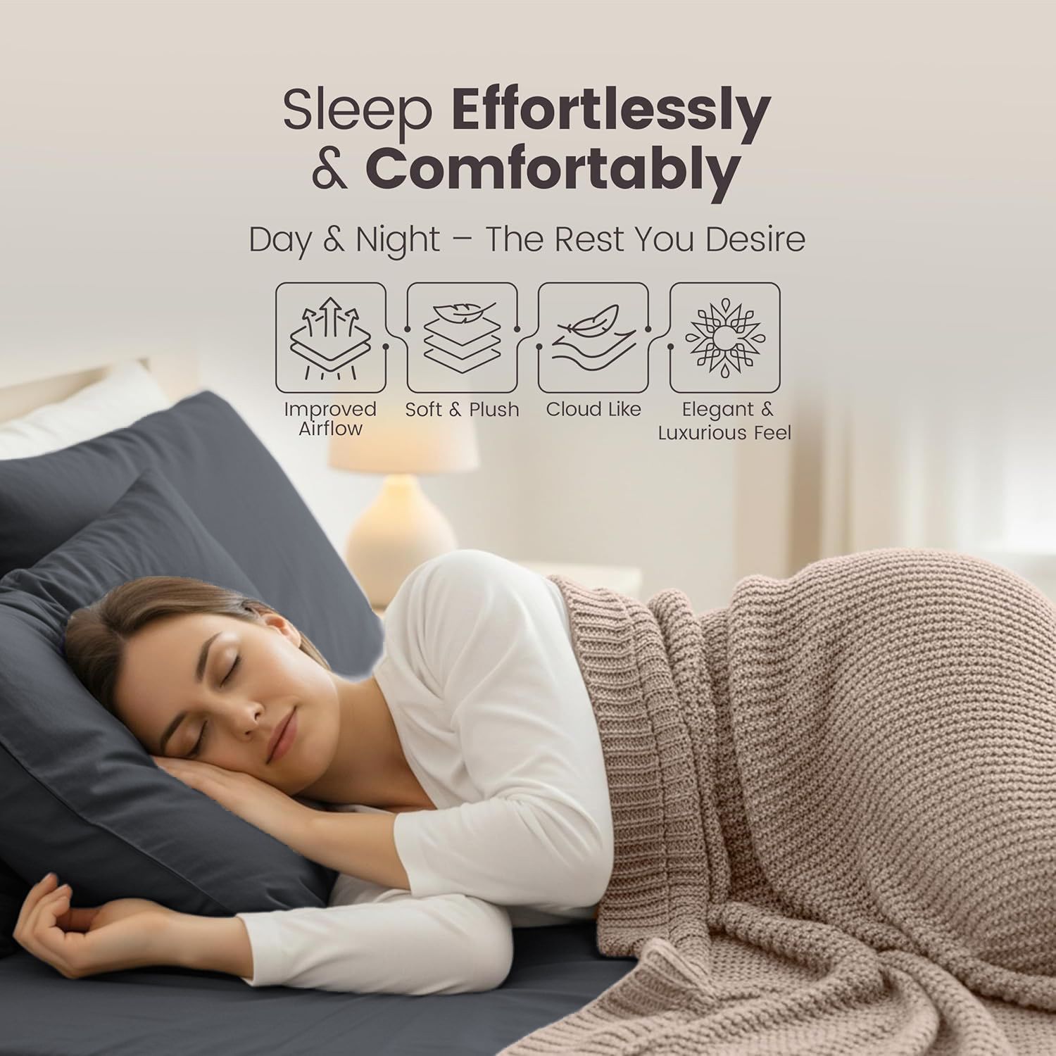 Hotel Quality Fitted Sheet - 1 Piece Fitted Sheet -Breathable Bedding - Wrinkle view 4