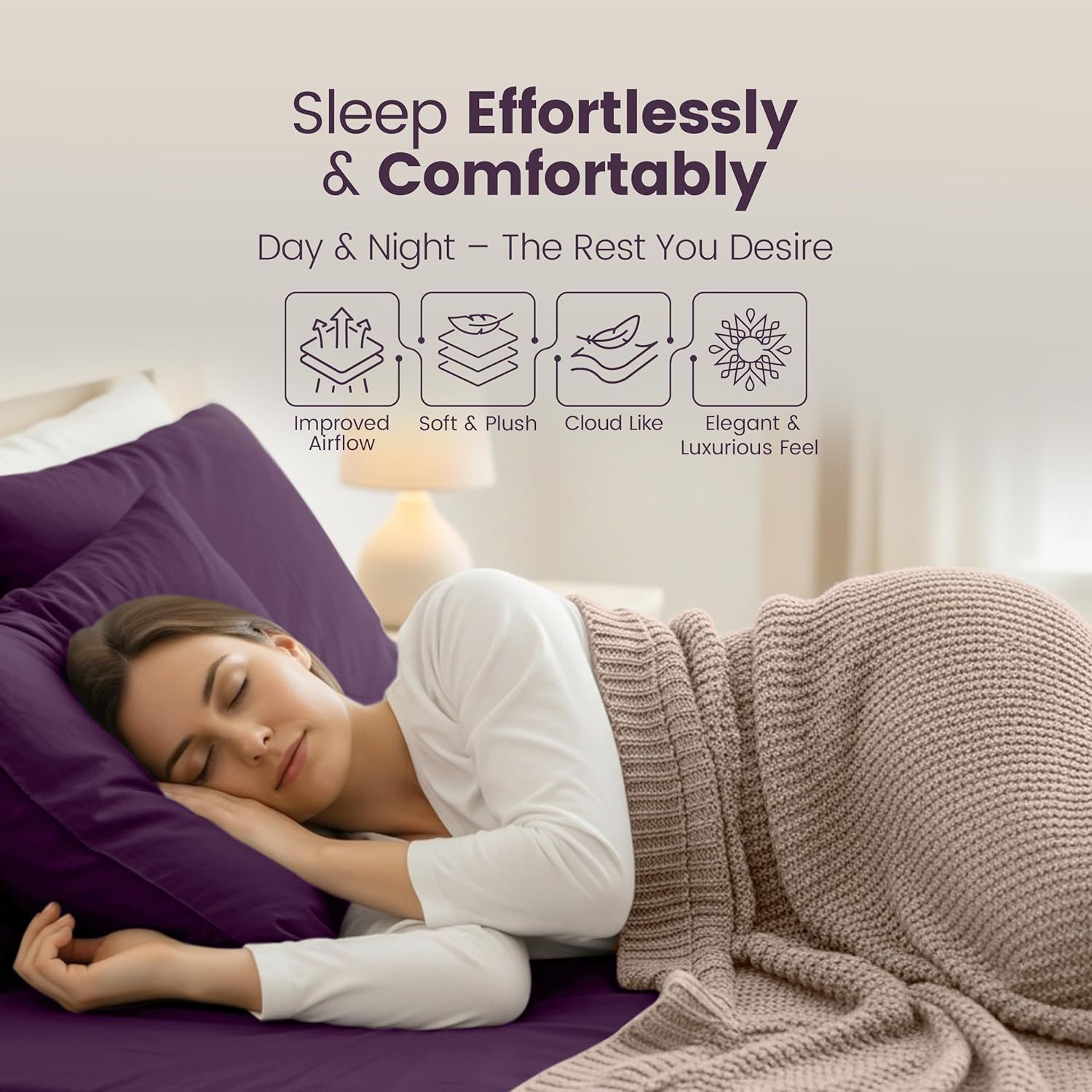 Hotel Quality Fitted Sheet - 1 Piece Fitted Sheet -Breathable Bedding - Wrinkle view 4
