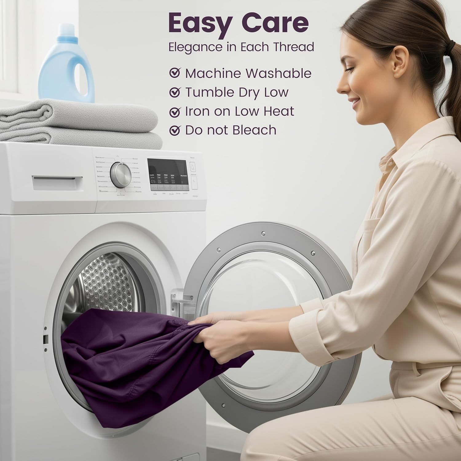 Hotel Quality Fitted Sheet - 1 Piece Fitted Sheet -Breathable Bedding - Wrinkle view 7