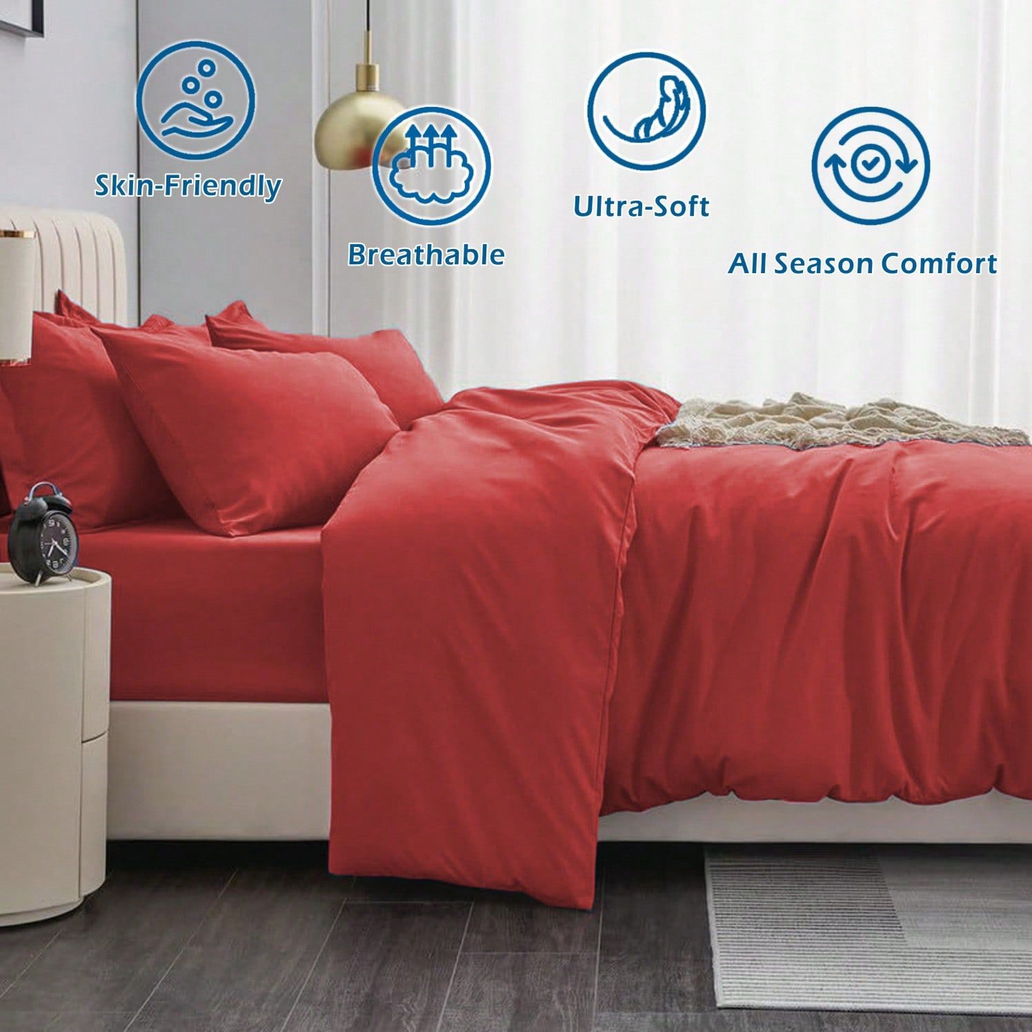 Hotel Soft Microfiber Duvet Cover Set-2000TC Quilt Cover Set & Pillowcases -1 view 4