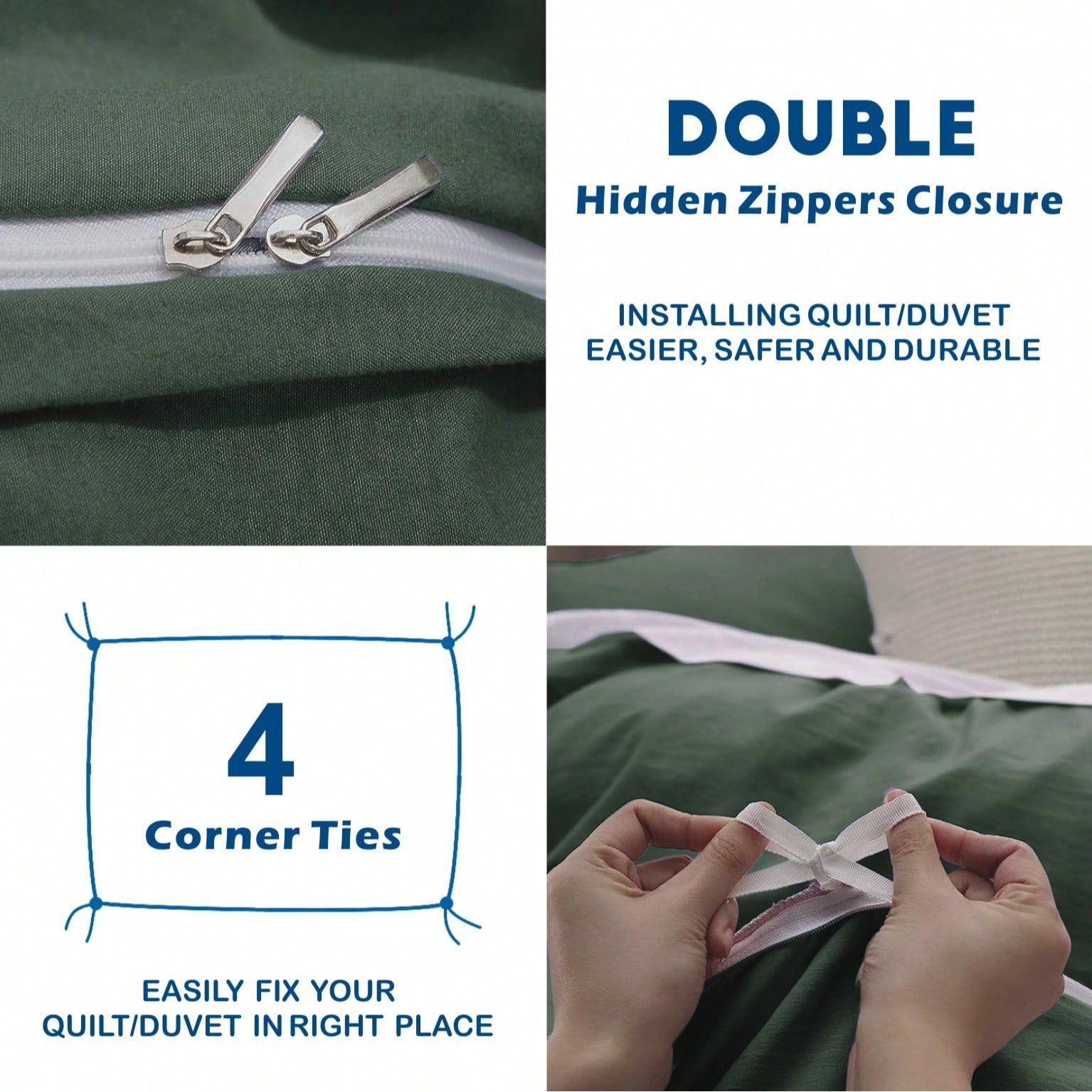 Hotel Soft Microfiber Duvet Cover Set-2000TC Quilt Cover Set & Pillowcases -1 view 4