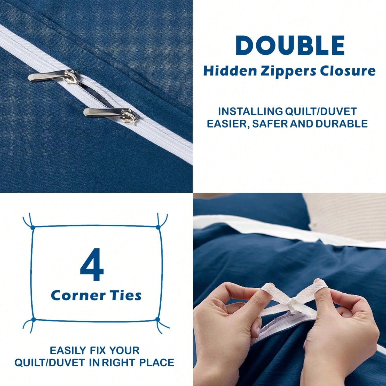 Hotel Soft Microfiber Duvet Cover Set-2000TC Quilt Cover Set & Pillowcases -1 view 4