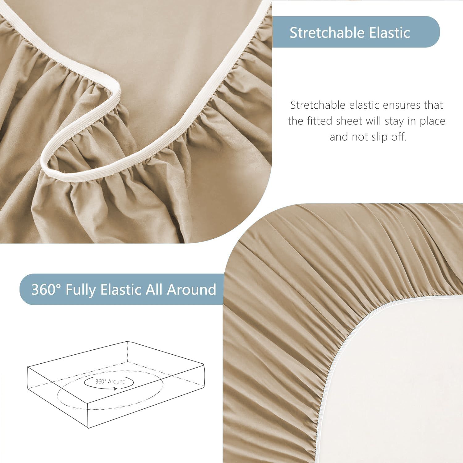 Hotel Soft Bed Sheet Set- Bedding Sheets & Pillowcases -Breathable Bedding view 7
