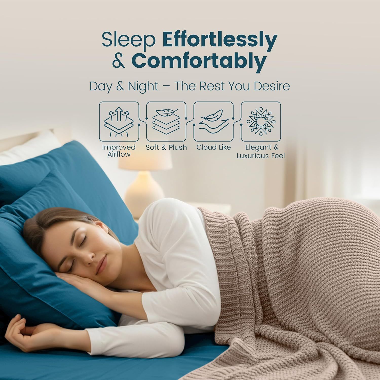 Hotel Quality Fitted Sheet - 1 Piece Fitted Sheet -Breathable Bedding - Wrinkle view 4
