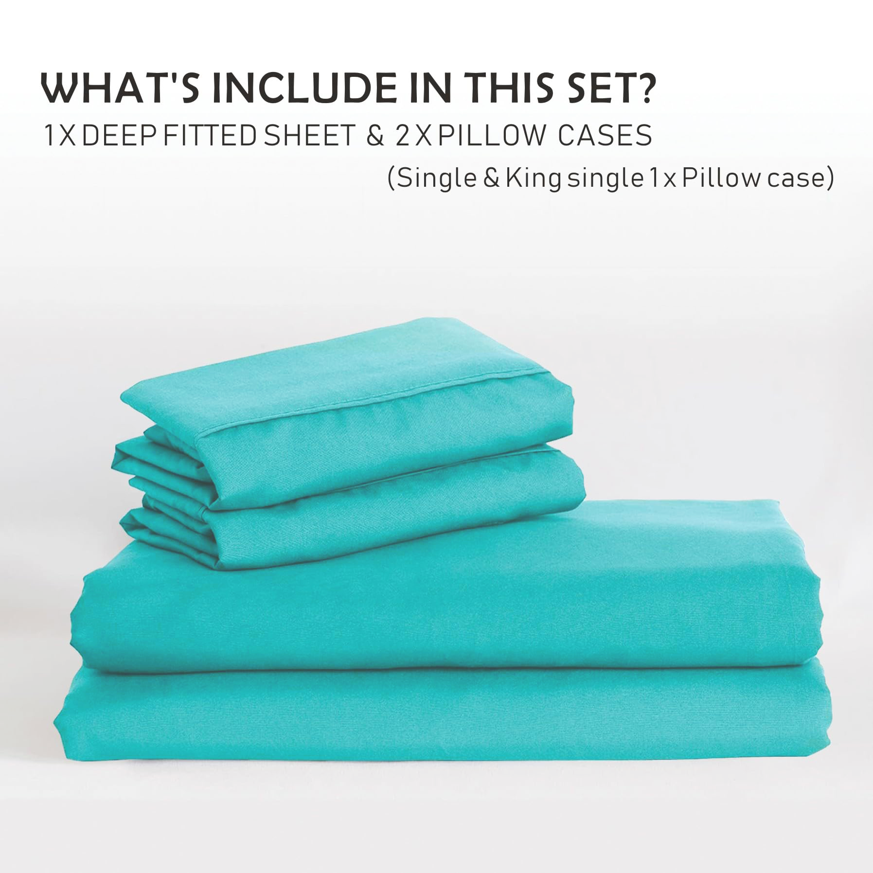 3 Piece Fitted Sheet Set- Fitted Sheet & Pillowcases -Breathable Bedding - Wrinkle view 6