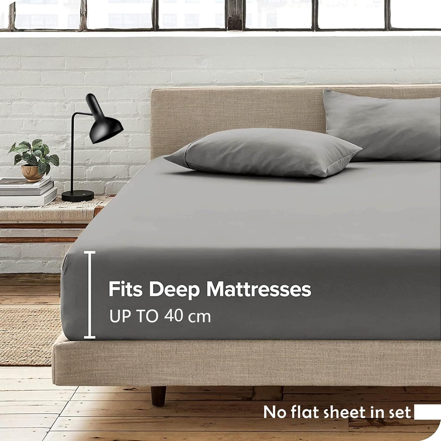 3 Piece Fitted Sheet Set- Fitted Sheet & Pillowcases -Breathable Bedding - Wrinkle