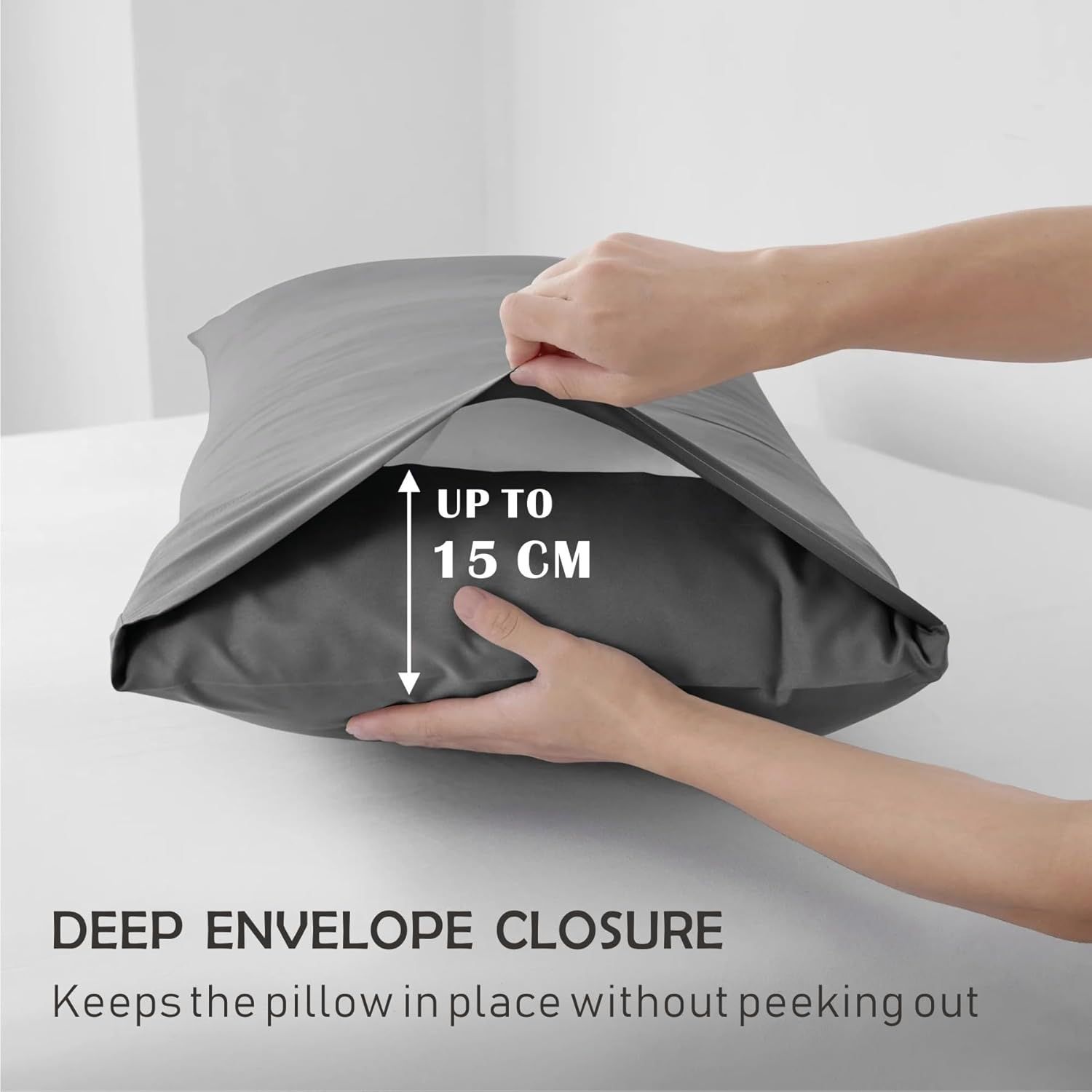 3 Piece Fitted Sheet Set- Fitted Sheet & Pillowcases -Breathable Bedding - Wrinkle view 4