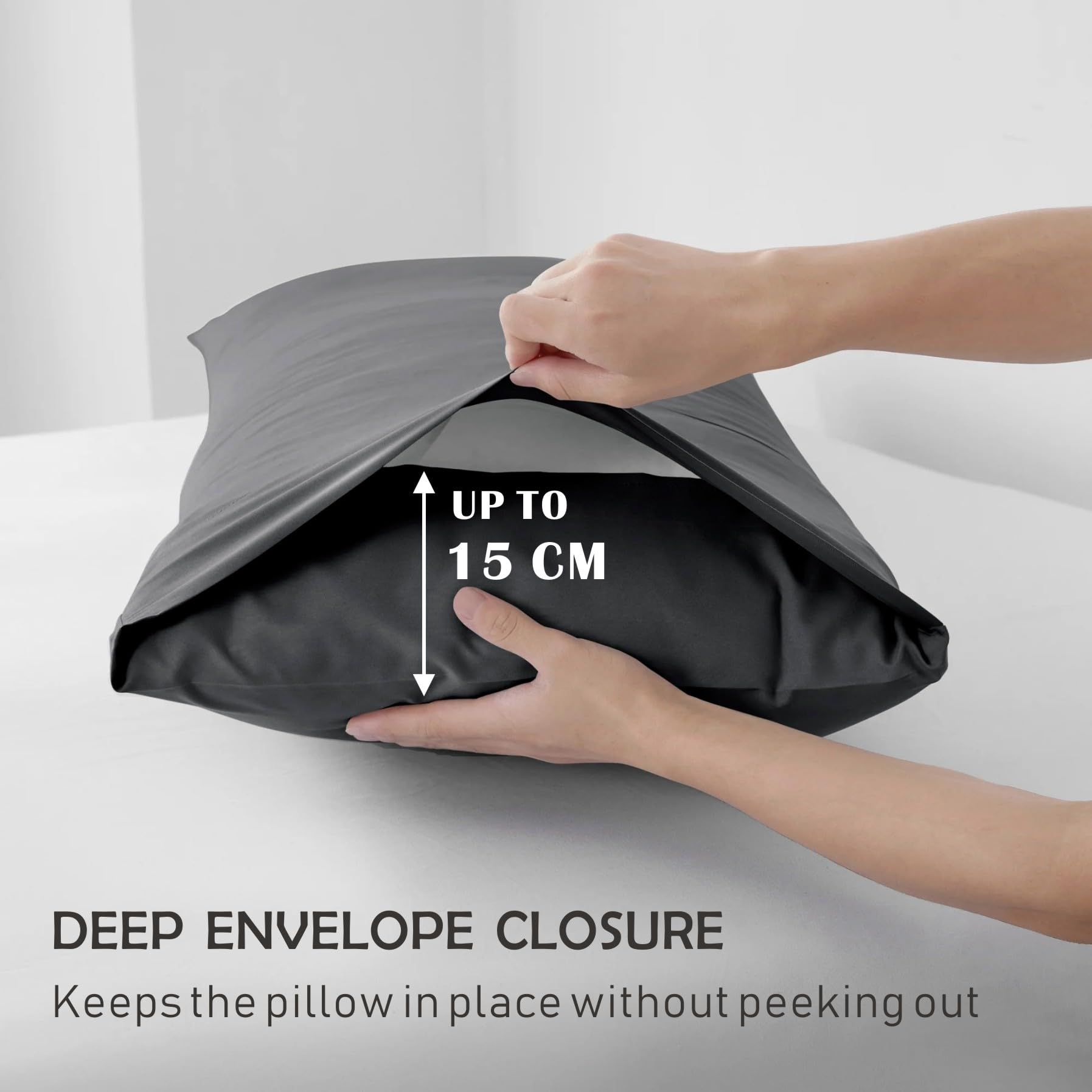 3 Piece Fitted Sheet Set- Fitted Sheet & Pillowcases -Breathable Bedding - Wrinkle view 4