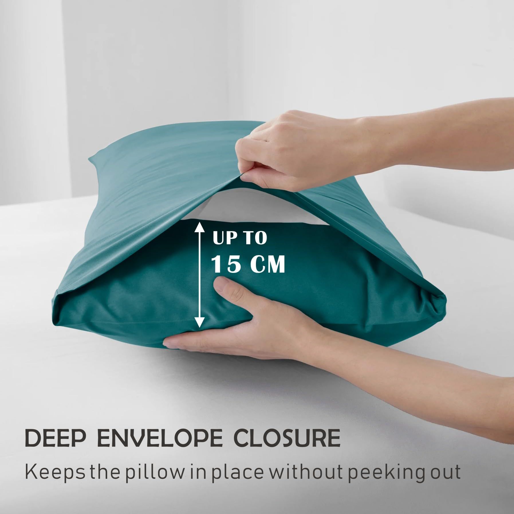 3 Piece Fitted Sheet Set- Fitted Sheet & Pillowcases -Breathable Bedding - Wrinkle view 5
