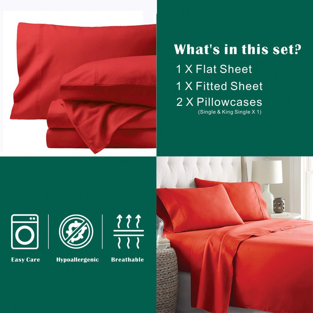 4 Piece Bed Sheet Set- Bedding Sheets & Pillowcases -Breathable Bedding - Wrinkle view 5