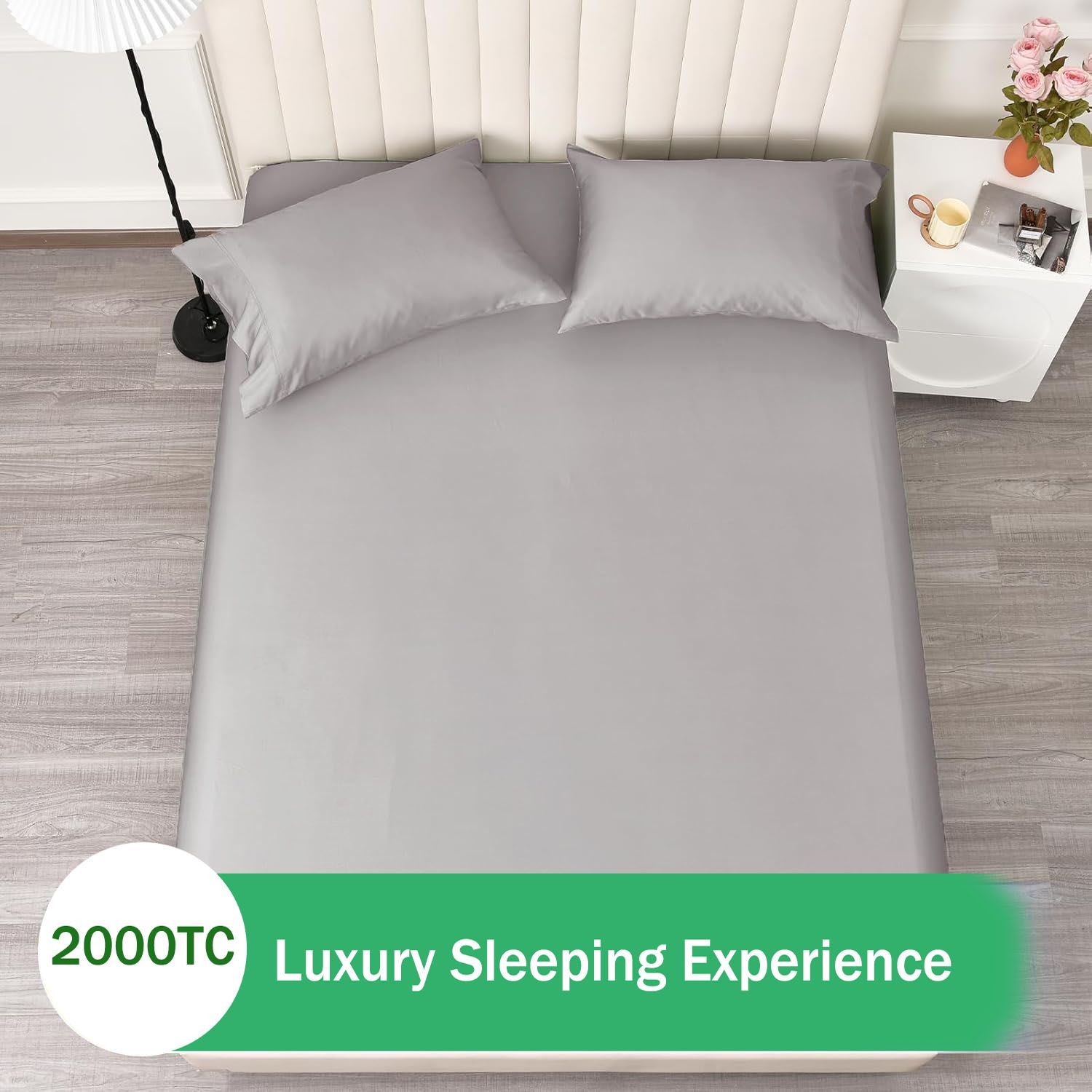 3 Piece Fitted Sheet Set- Fitted Sheet & Pillowcases -Breathable Bedding - Wrinkle view 6