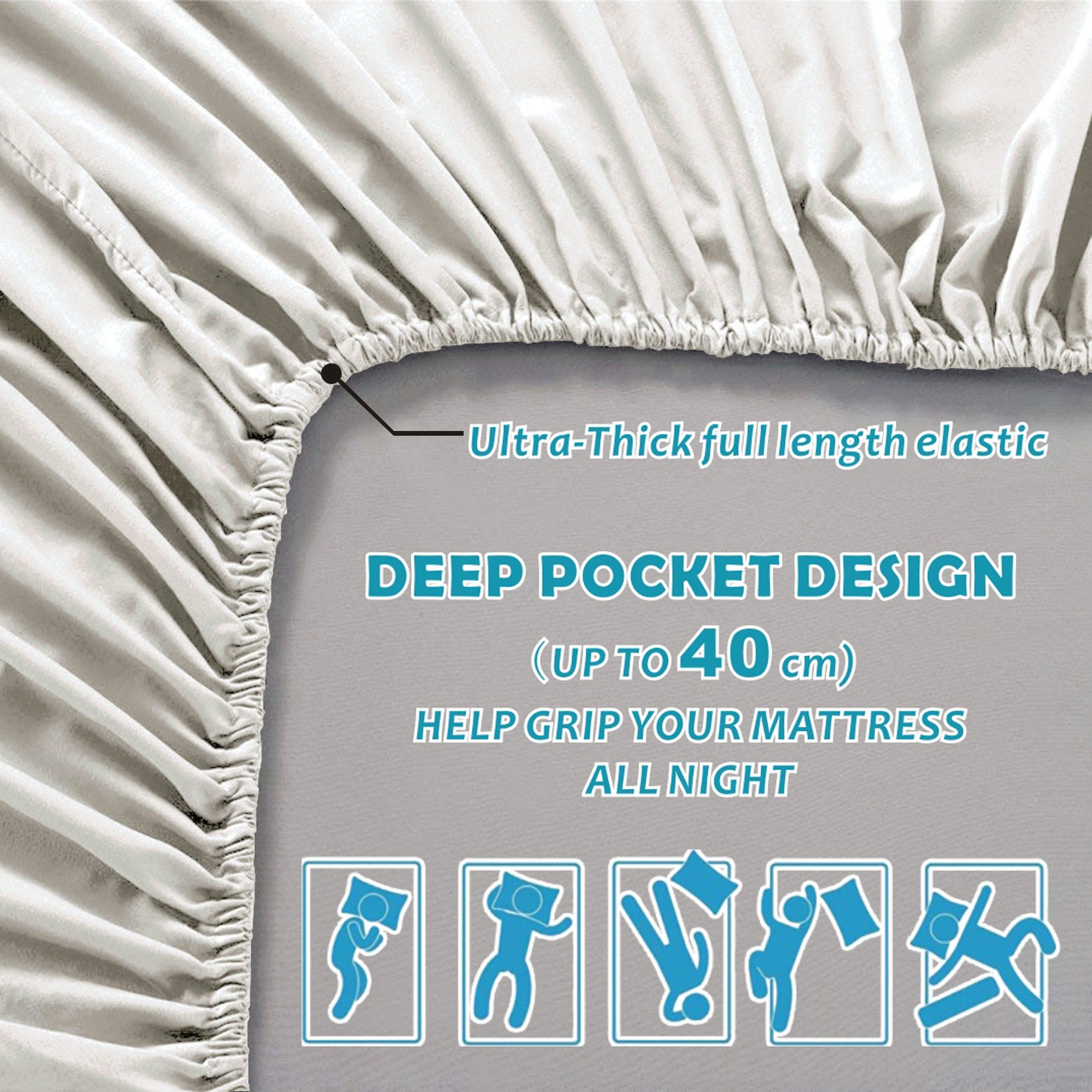 4 Piece Bed Sheet Set- Bedding Sheets & Pillowcases -Breathable Bedding - Wrinkle view 5
