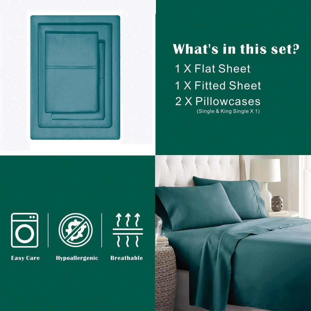 4 Piece Bed Sheet Set- Bedding Sheets & Pillowcases -Breathable Bedding - Wrinkle view 7