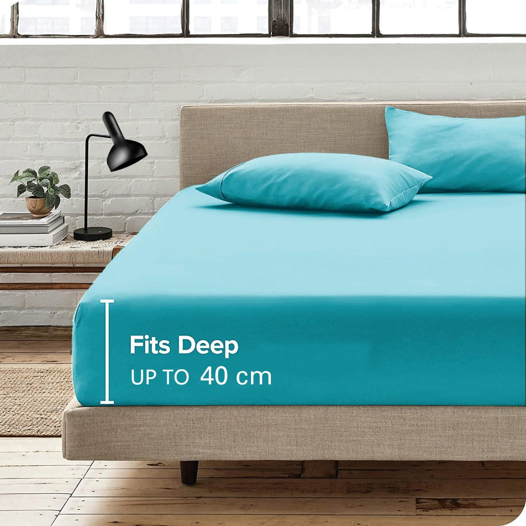 Hotel Quality Fitted Sheet - 1 Piece Fitted Sheet -Breathable Bedding - Wrinkle view 4