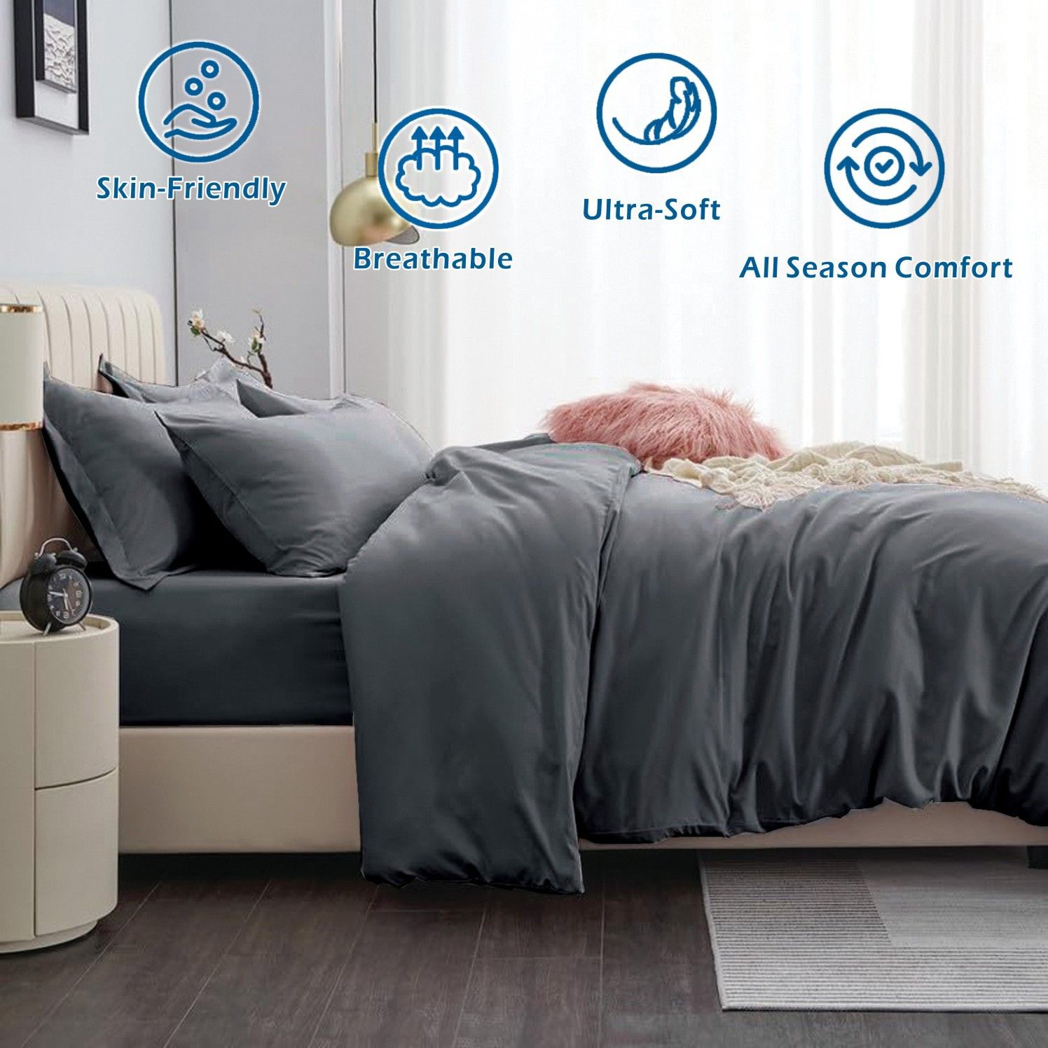 2 Piece Hotel Soft Microfiber Quilt Cover Set-2000TC Duvet/Donna Cover Set & view 2