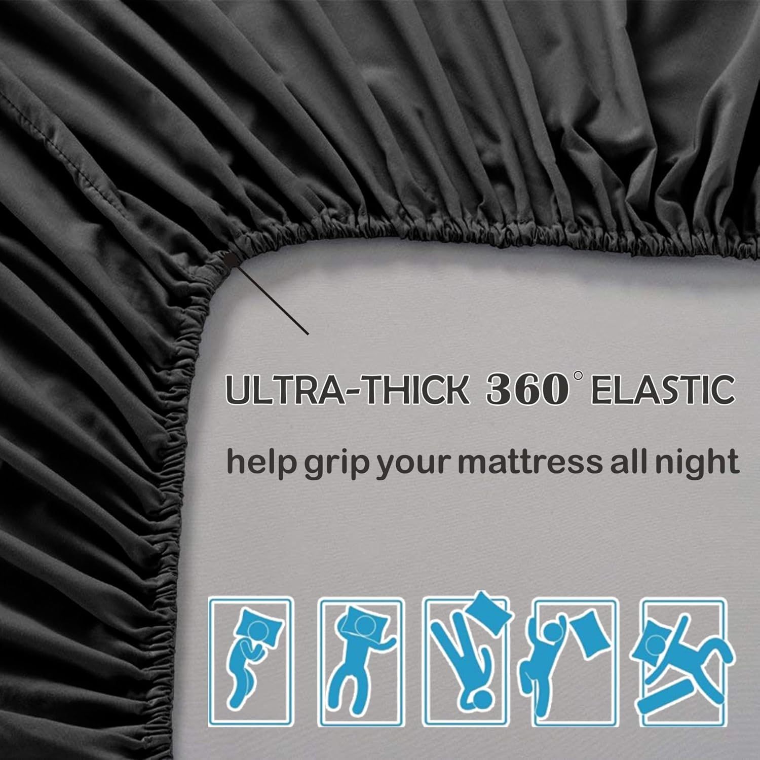 2 Piece Fitted Sheet Set- Fitted Sheet & Pillowcases -Breathable Bedding - Wrinkle view 4