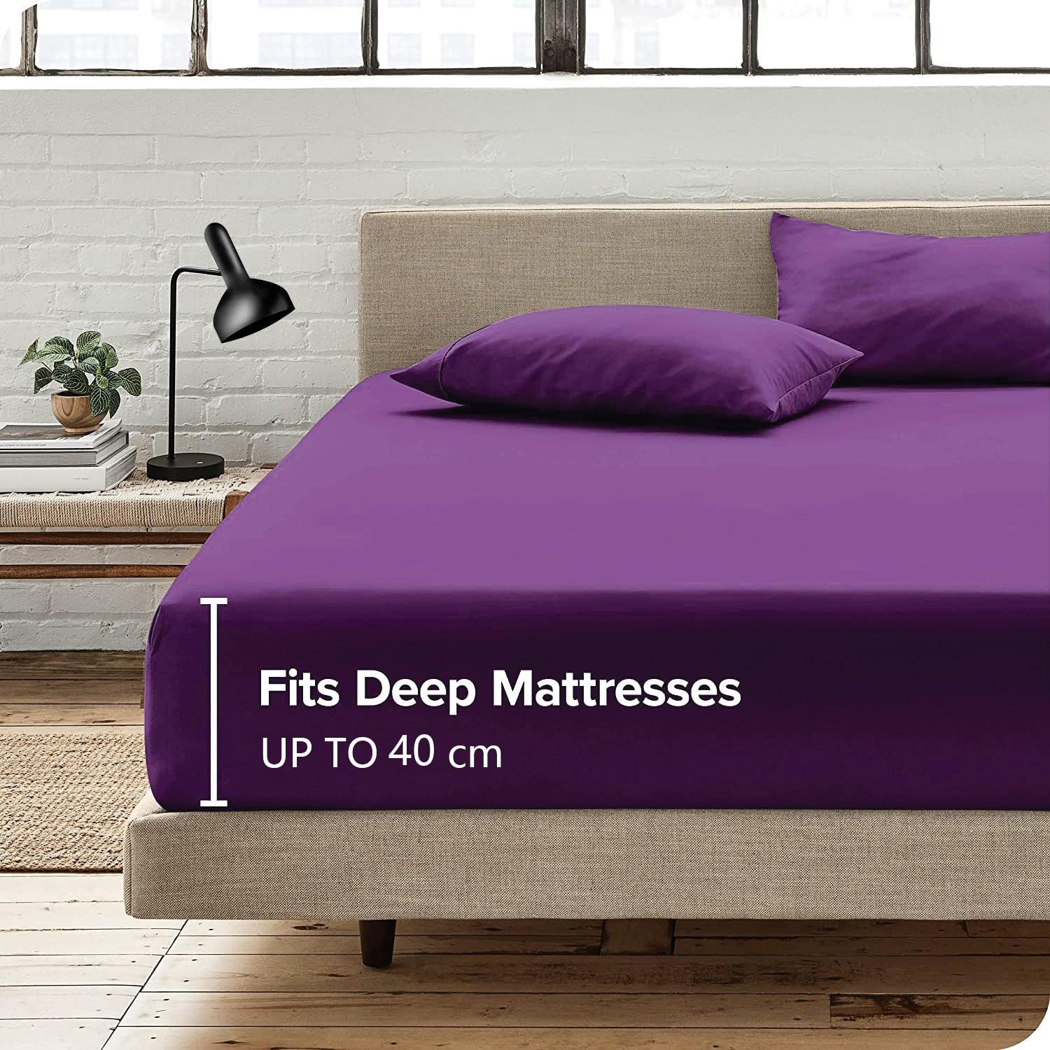 2 Piece Fitted Sheet Set- Fitted Sheet & Pillowcases -Breathable Bedding - Wrinkle