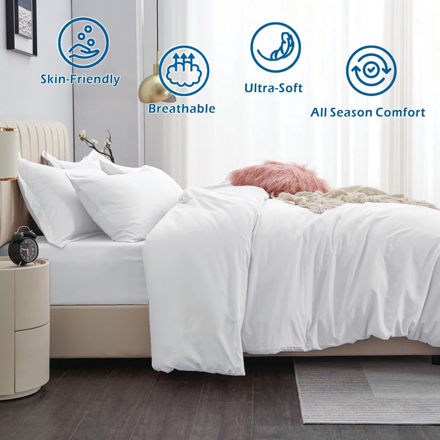3 Piece Hotel Soft Microfiber Quilt Cover Set-2000TC Duvet/Donna Cover Set & view 2