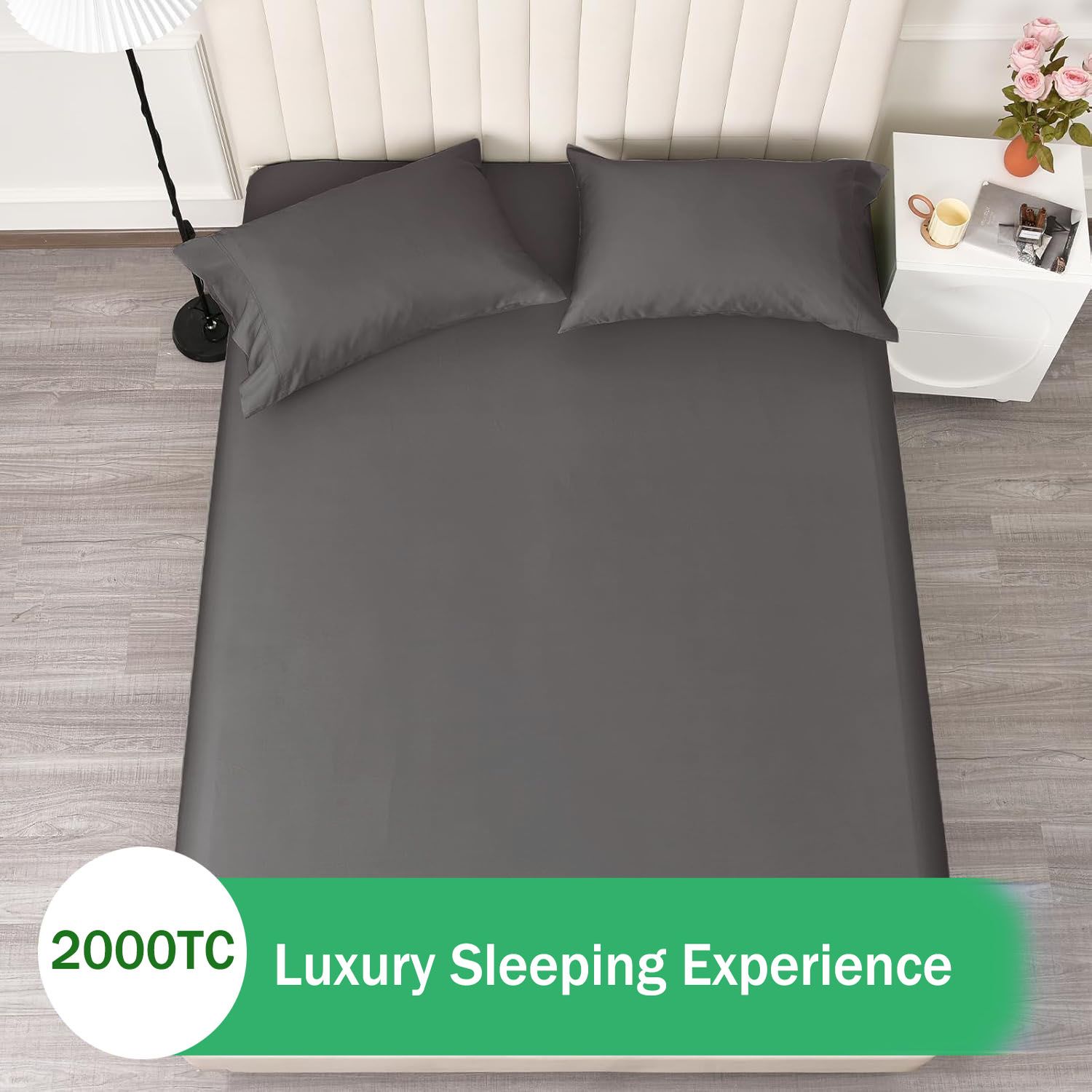 3 Piece Fitted Sheet Set- Fitted Sheet & Pillowcases -Breathable Bedding - Wrinkle view 6