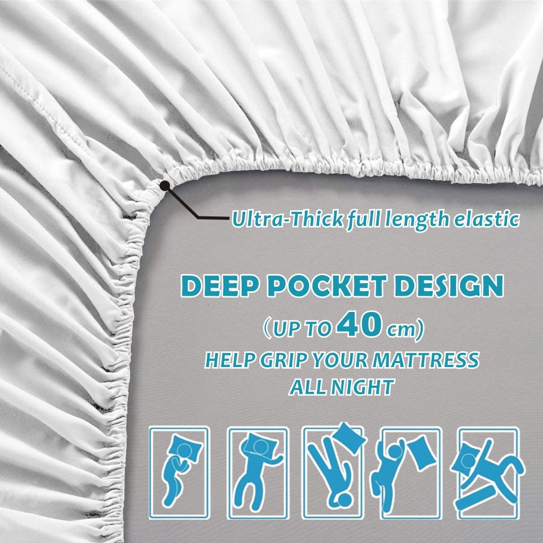 4 Piece Bed Sheet Set- Bedding Sheets & Pillowcases -Breathable Bedding - Wrinkle view 2