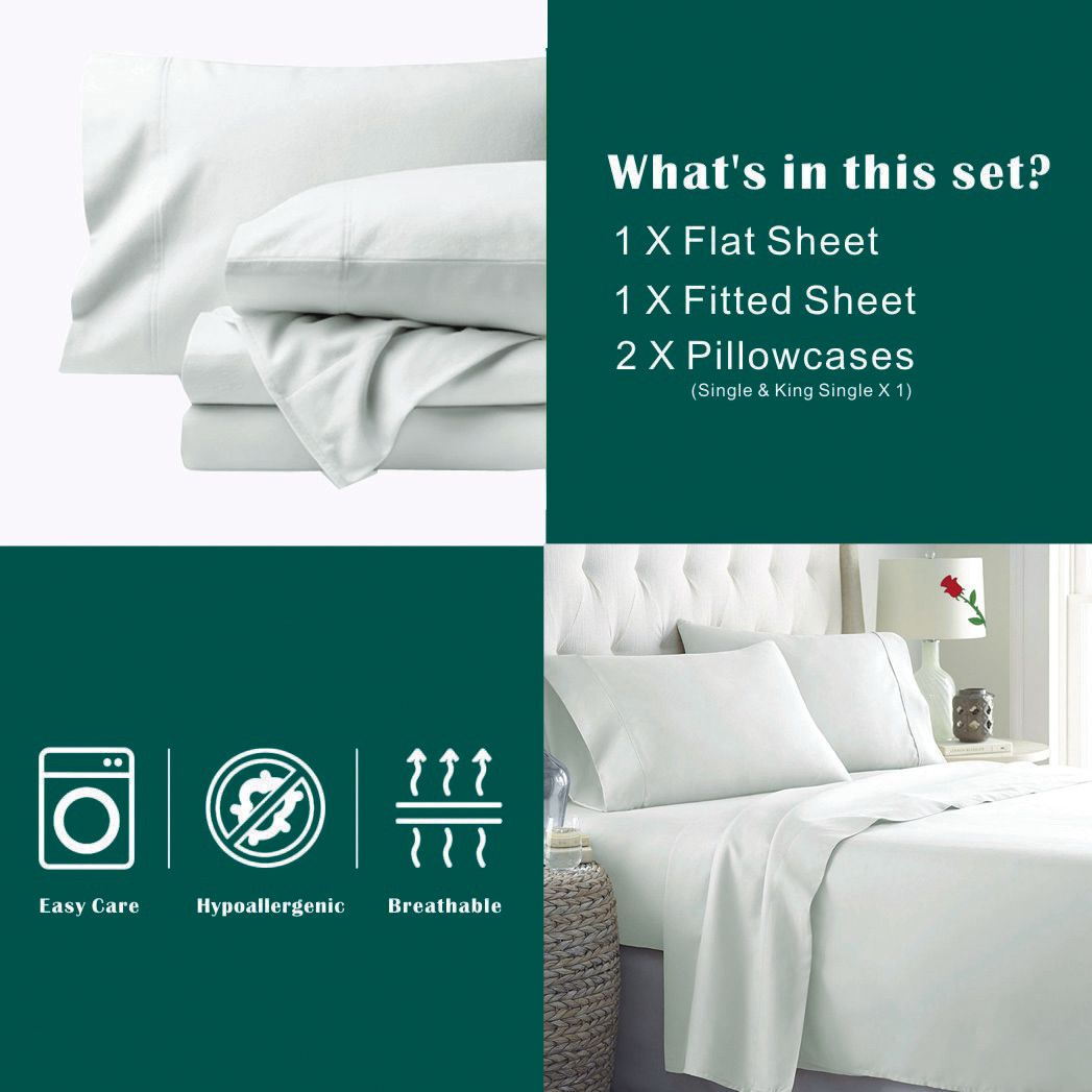 4 Piece Bed Sheet Set- Bedding Sheets & Pillowcases -Breathable Bedding - Wrinkle view 6