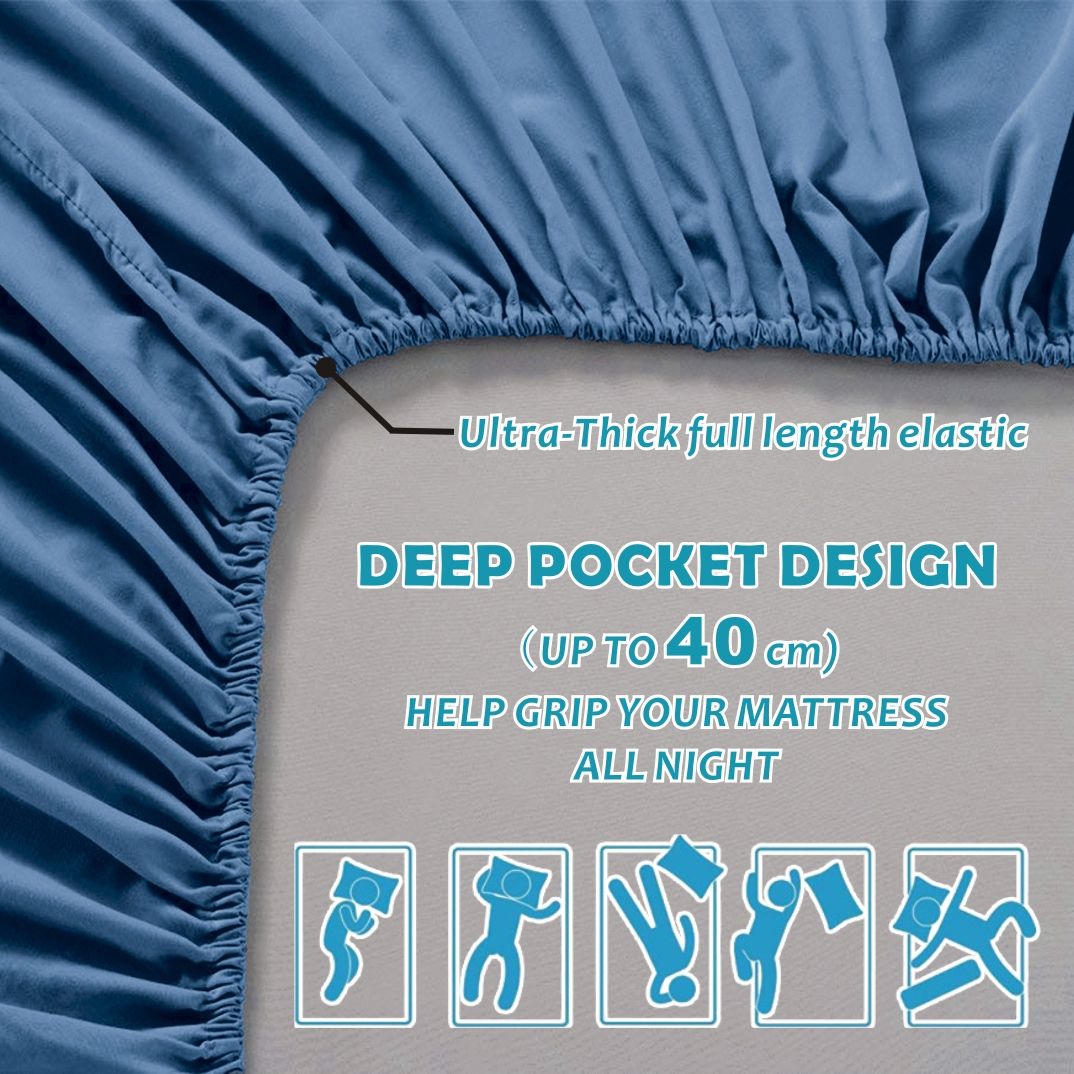 4 Piece Bed Sheet Set- Bedding Sheets & Pillowcases -Breathable Bedding - Wrinkle view 2