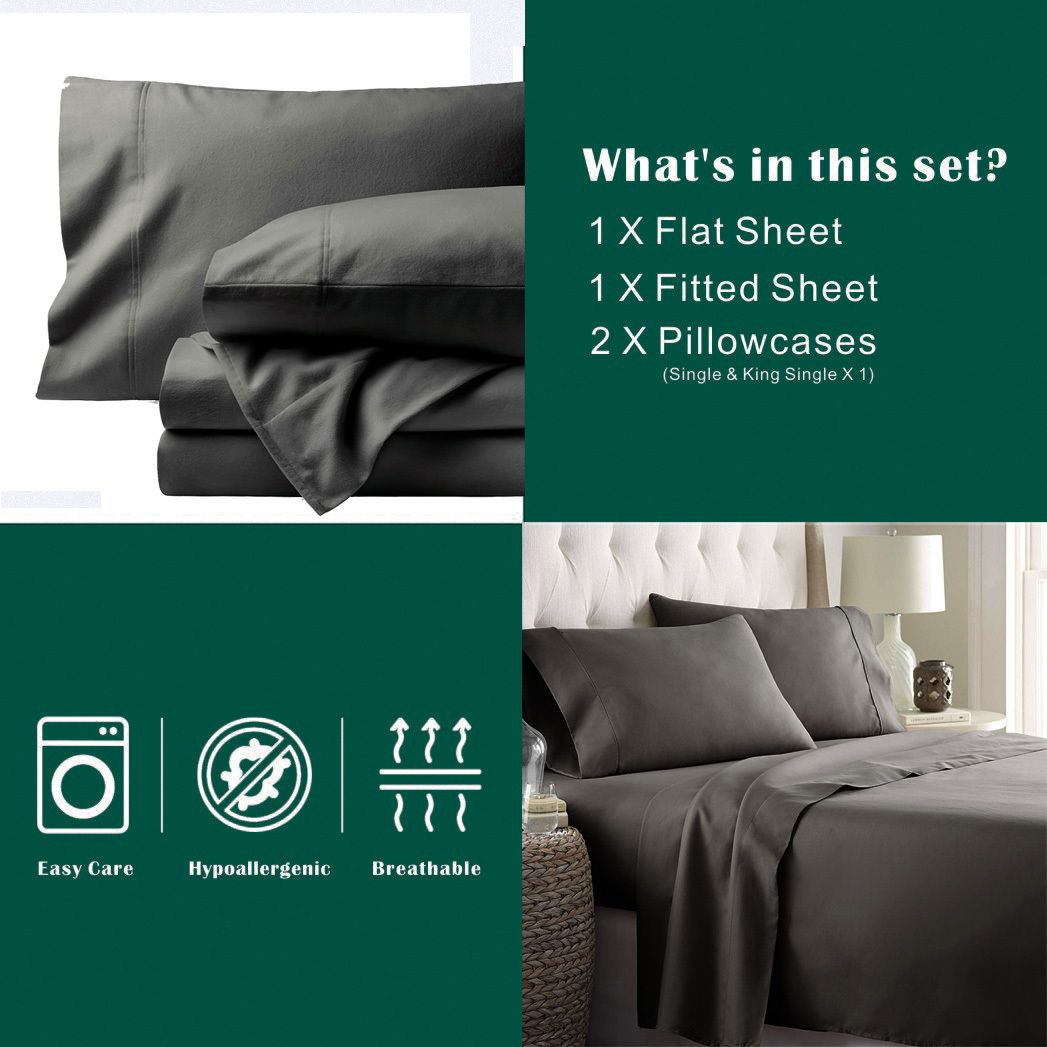 4 Piece Bed Sheet Set- Bedding Sheets & Pillowcases -Breathable Bedding - Wrinkle view 7