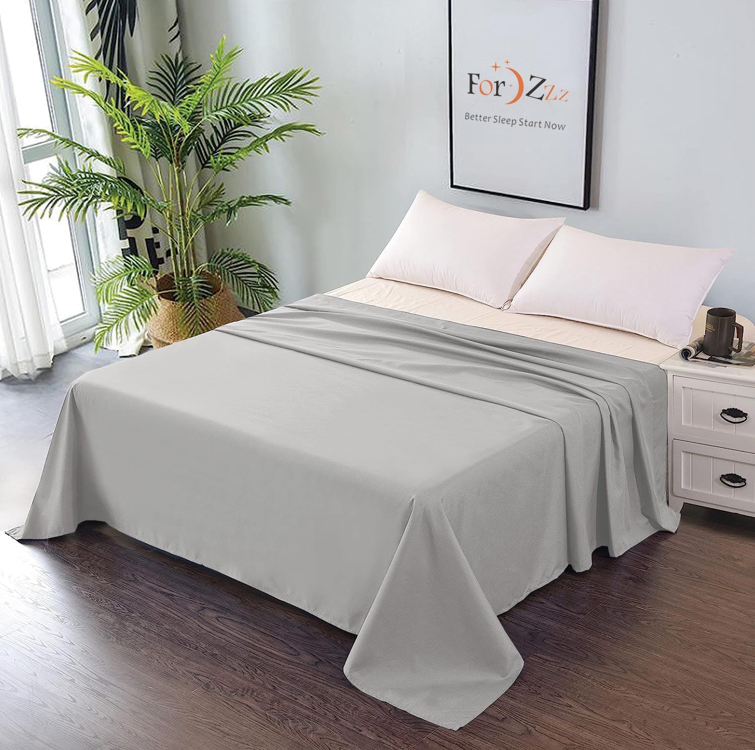 Elegant Comfort Premium Hotel Quality 1-Piece Queen Flat Sheet — image 1