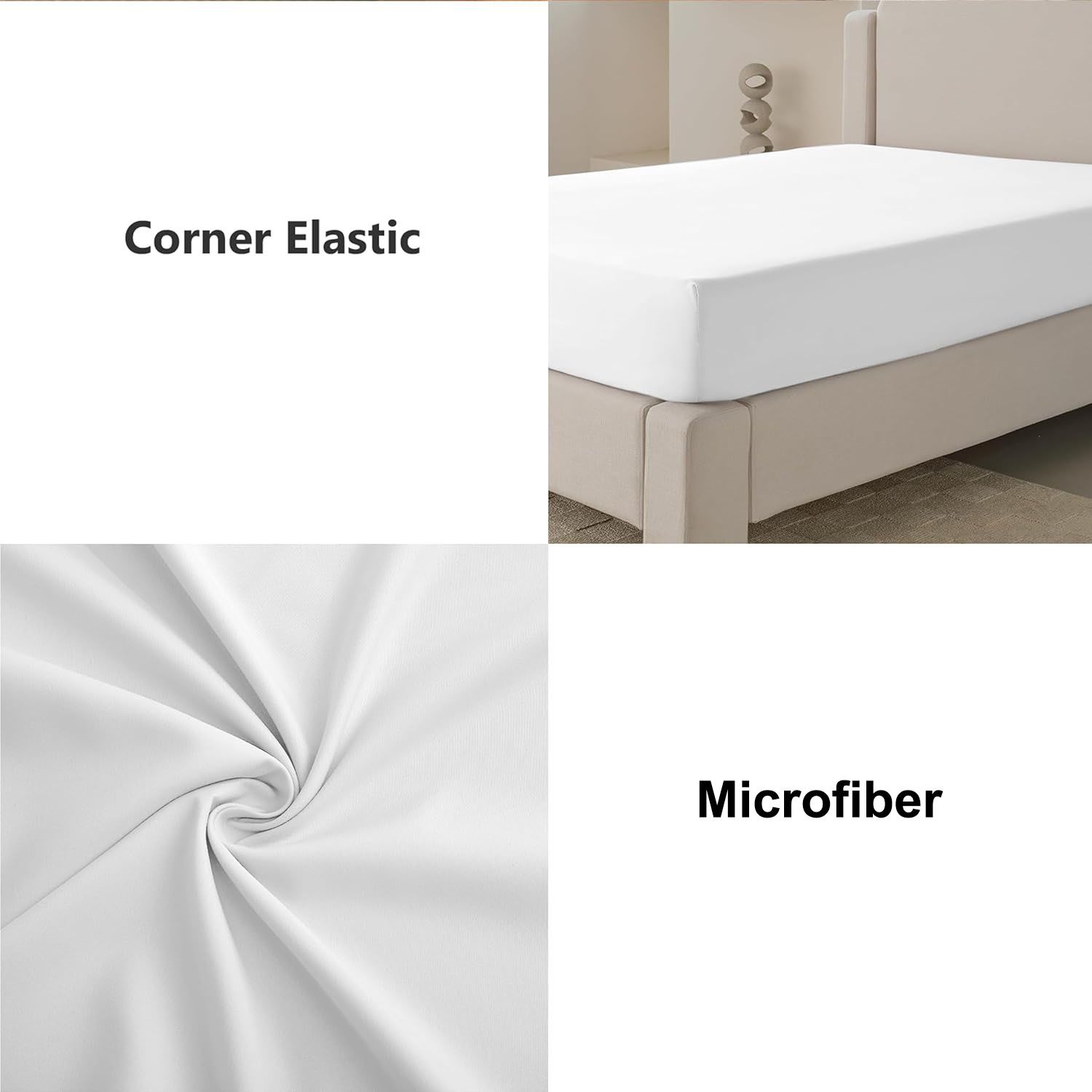 Hotel Quality Fitted Sheet - 1 Piece Fitted Sheet -Breathable Bedding - Wrinkle view 3