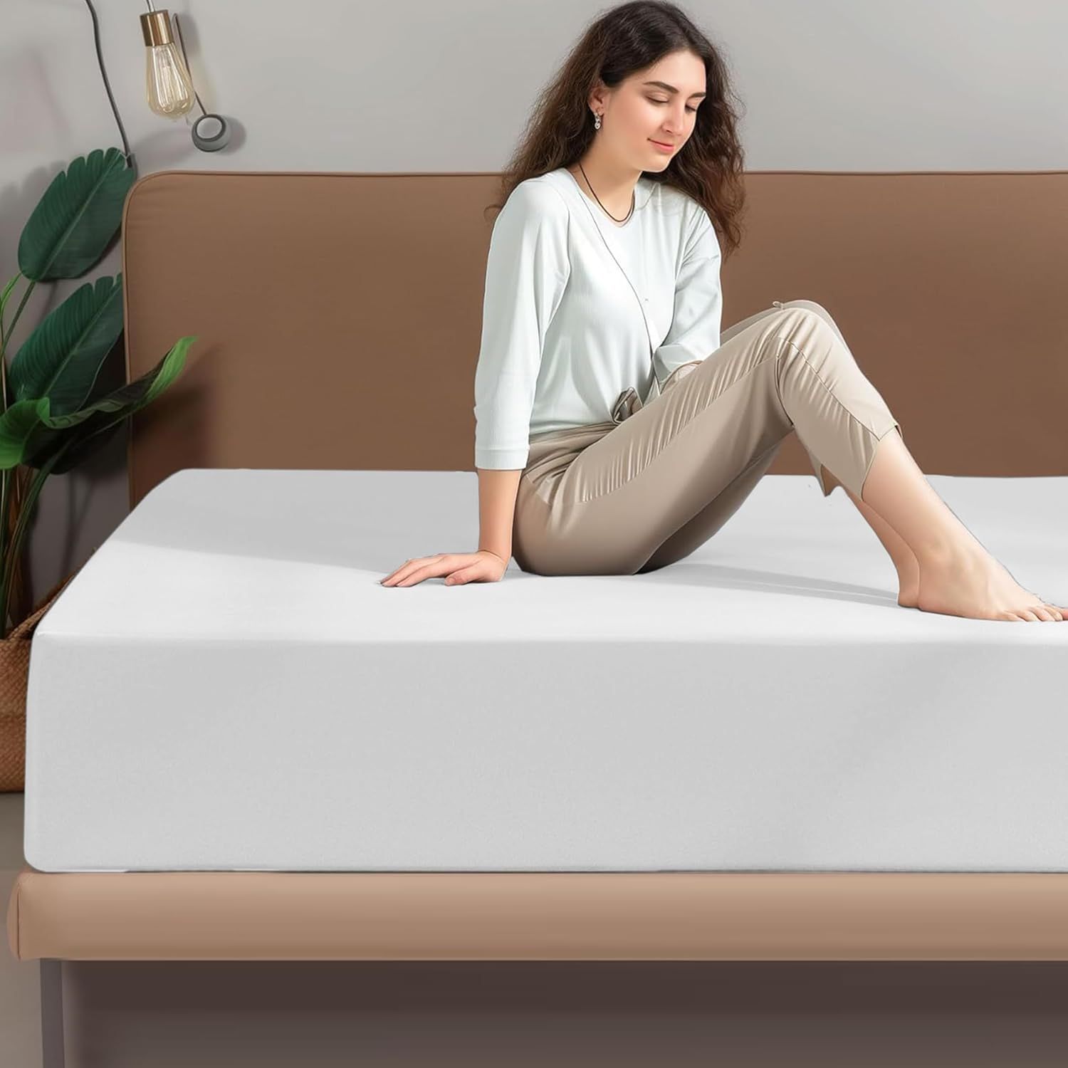 Hotel Quality Fitted Sheet - 1 Piece Fitted Sheet -Breathable Bedding - Wrinkle view 4