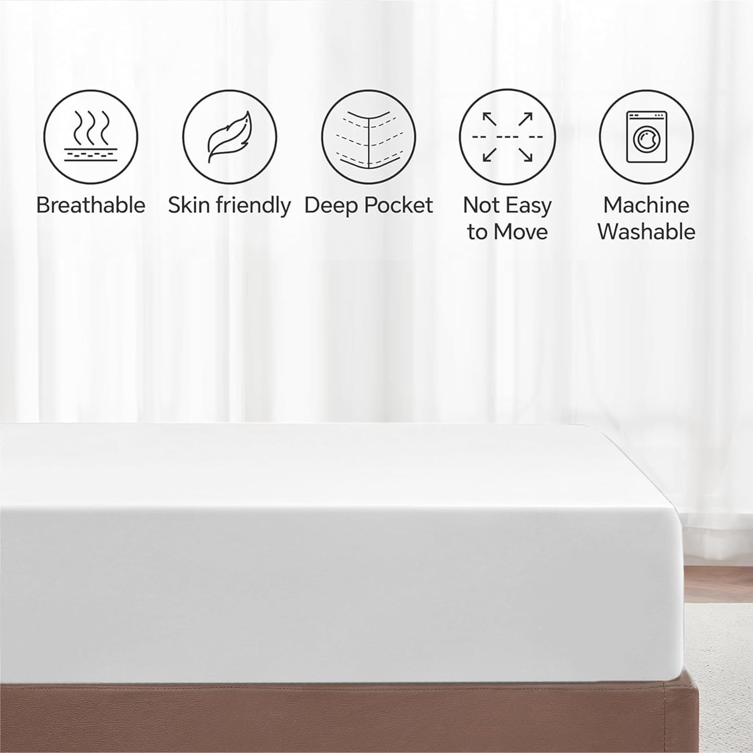 Hotel Quality Fitted Sheet - 1 Piece Fitted Sheet -Breathable Bedding - Wrinkle view 5