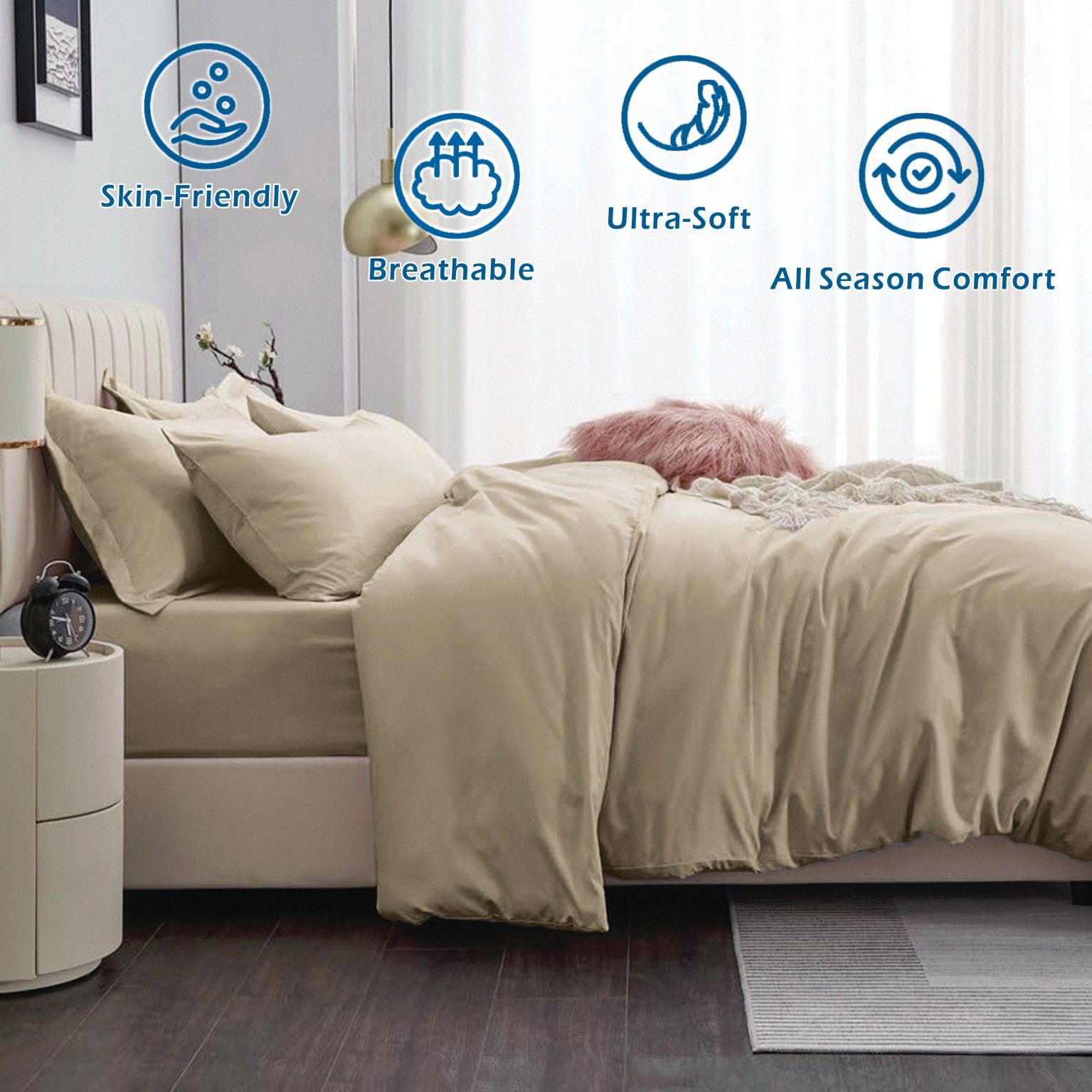 2 Piece Hotel Soft Microfiber Quilt Cover Set-2000TC Duvet/Donna Cover Set & view 2