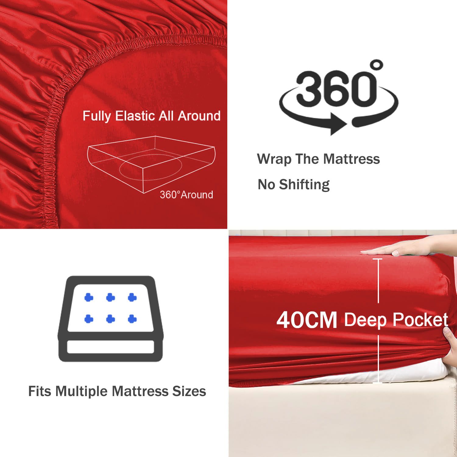 2 Piece Fitted Sheet Set- Fitted Sheet & Pillowcases -Breathable Bedding - Wrinkle view 3