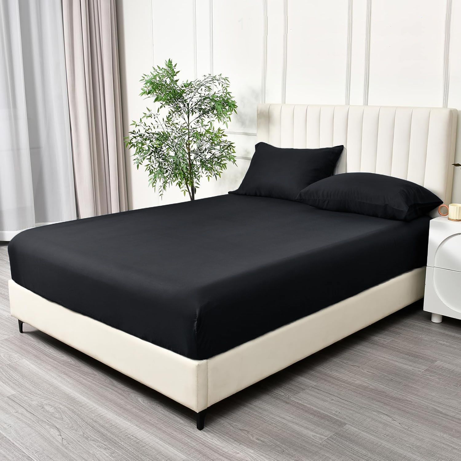 2 Piece Fitted Sheet Set- Fitted Sheet & Pillowcases -Breathable Bedding - Wrinkle view 2