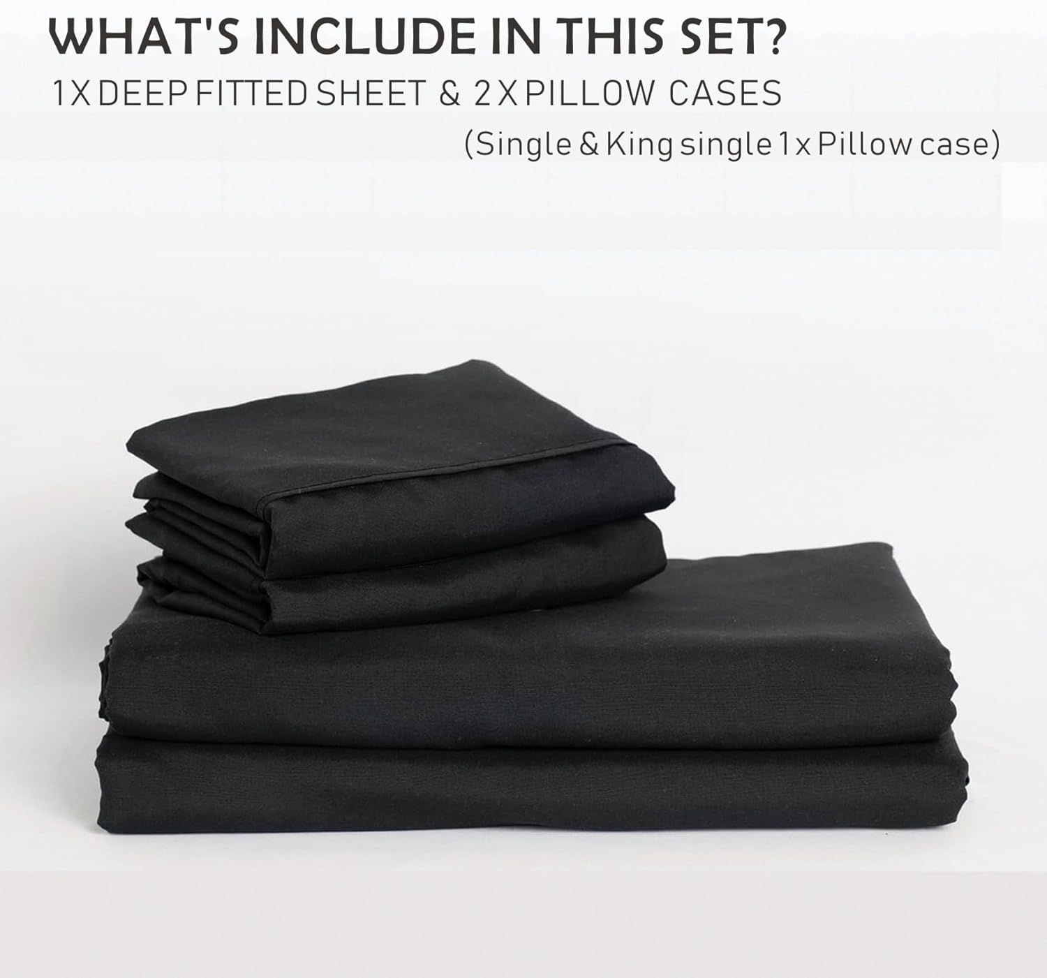 2 Piece Fitted Sheet Set- Fitted Sheet & Pillowcases -Breathable Bedding - Wrinkle view 8