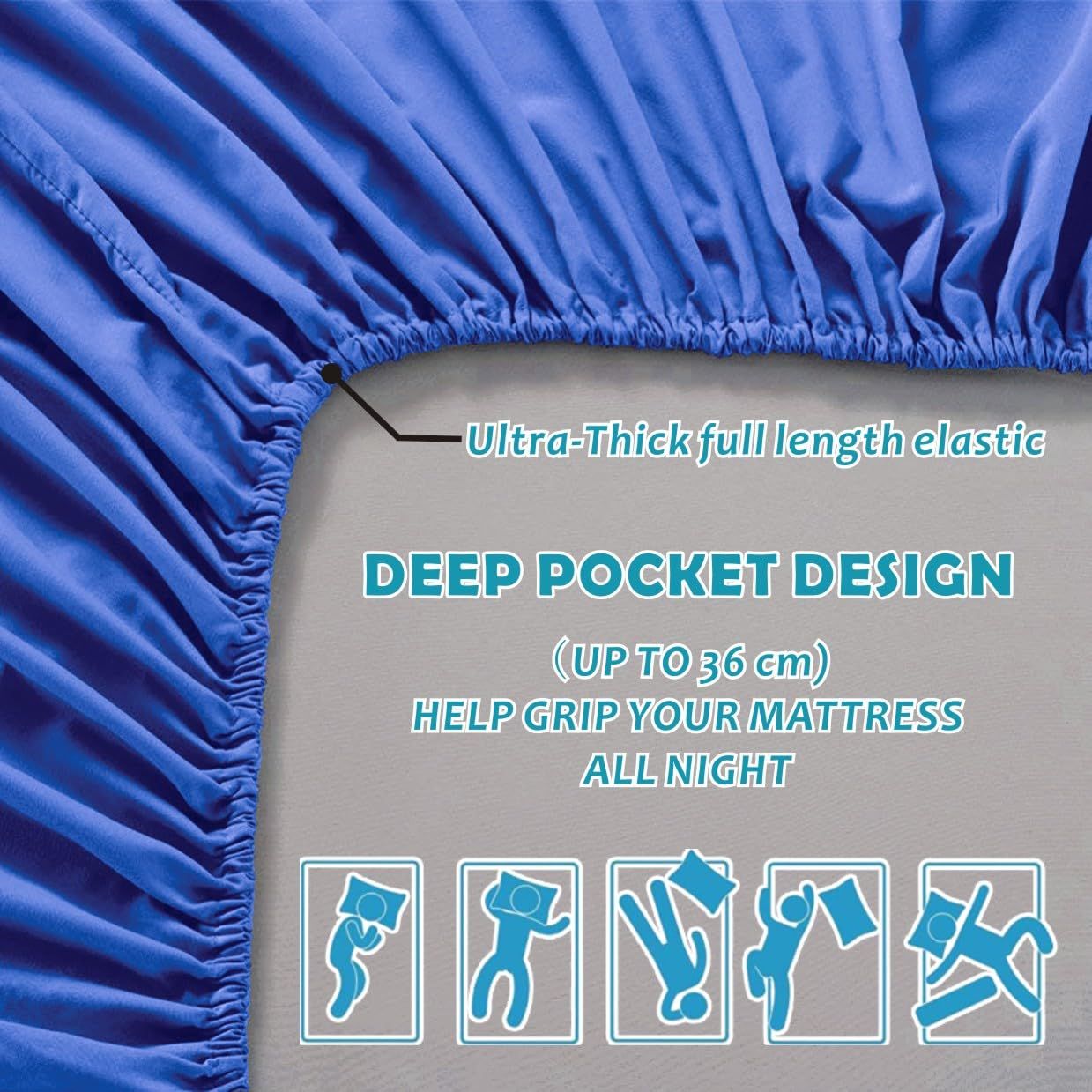 2 Piece Fitted Sheet Set- Fitted Sheet & Pillowcases -Breathable Bedding - Wrinkle view 5