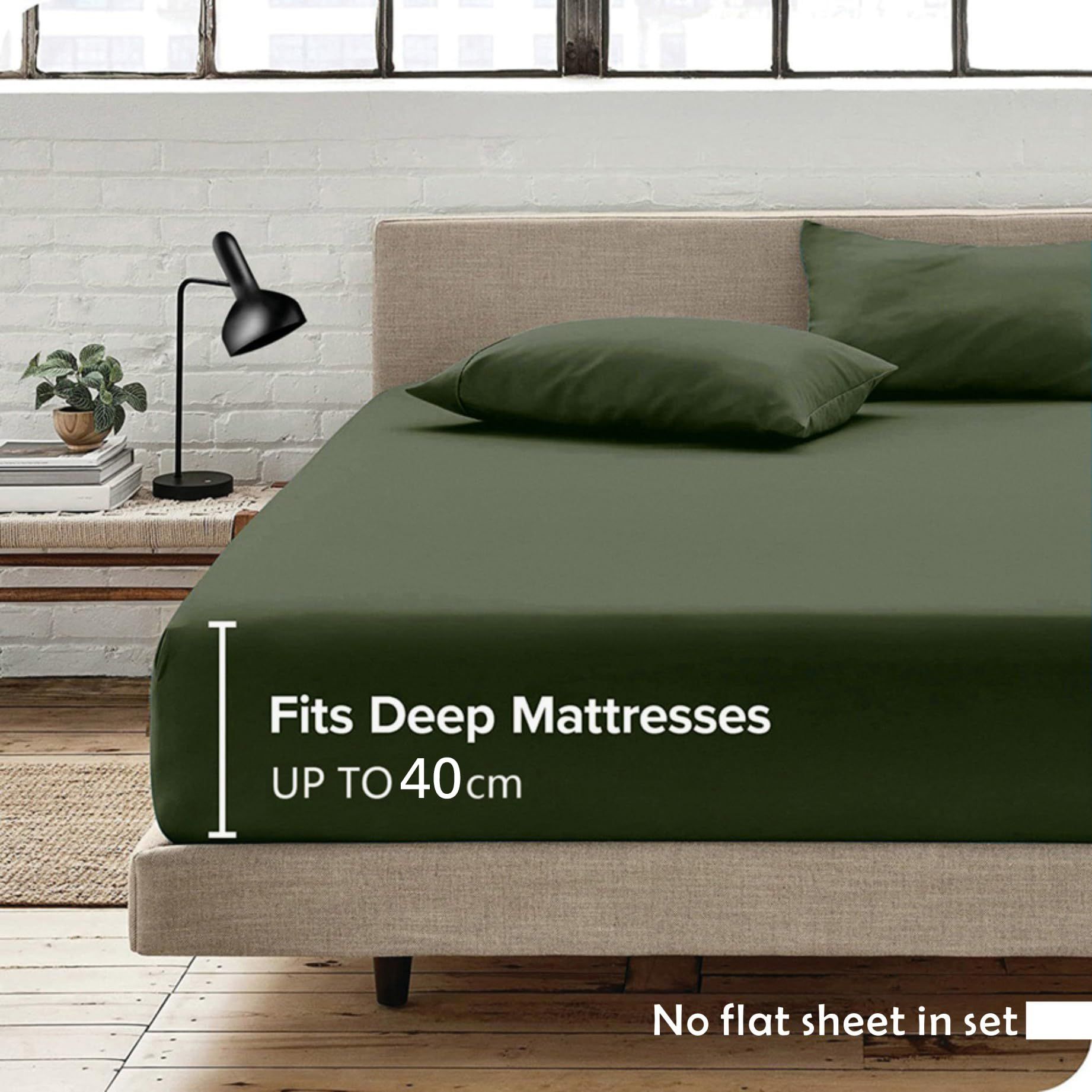 2 Piece Fitted Sheet Set- Fitted Sheet & Pillowcases -Breathable Bedding - Wrinkle