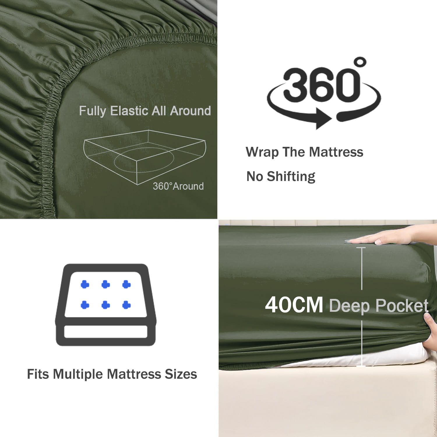 2 Piece Fitted Sheet Set- Fitted Sheet & Pillowcases -Breathable Bedding - Wrinkle view 3