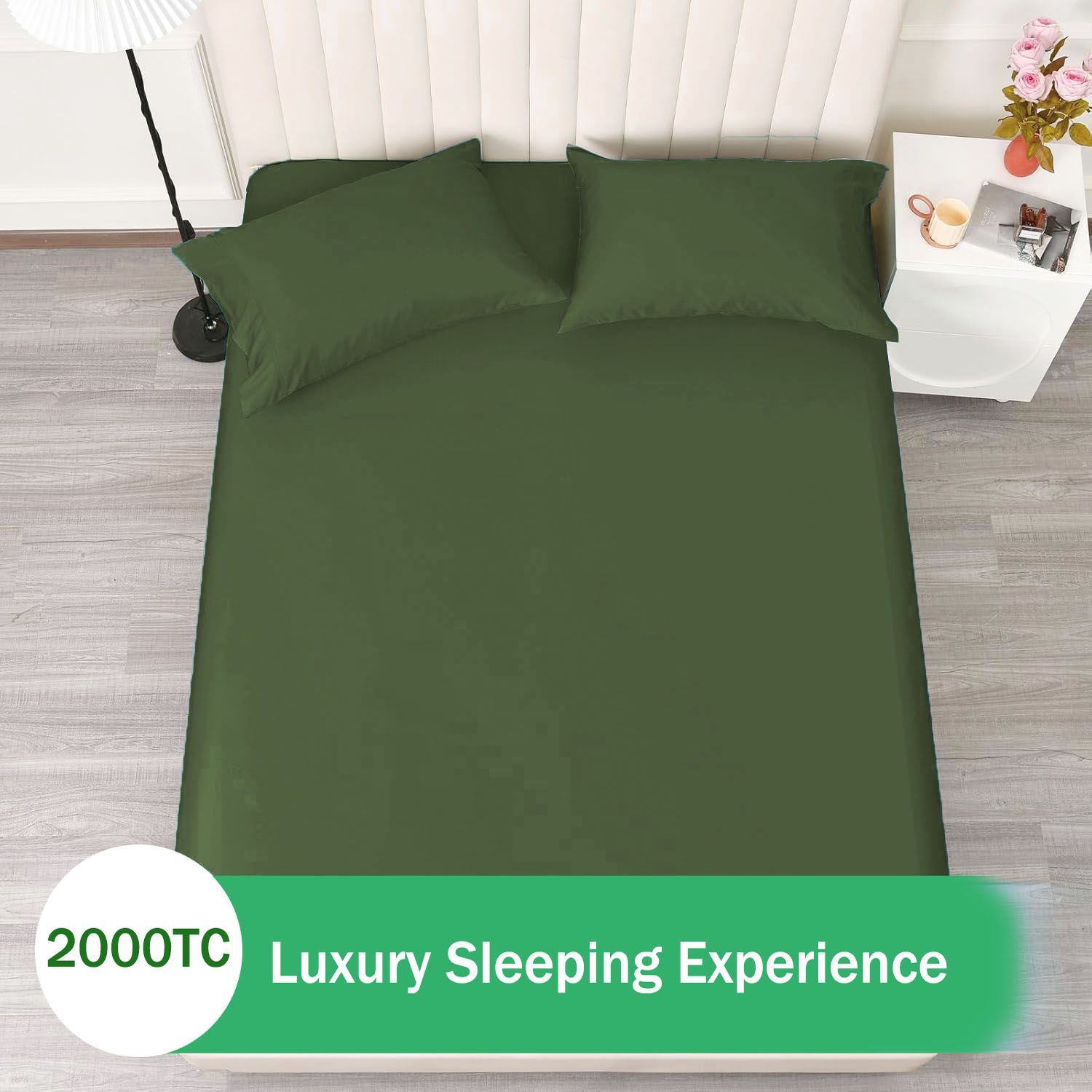2 Piece Fitted Sheet Set- Fitted Sheet & Pillowcases -Breathable Bedding - Wrinkle view 6