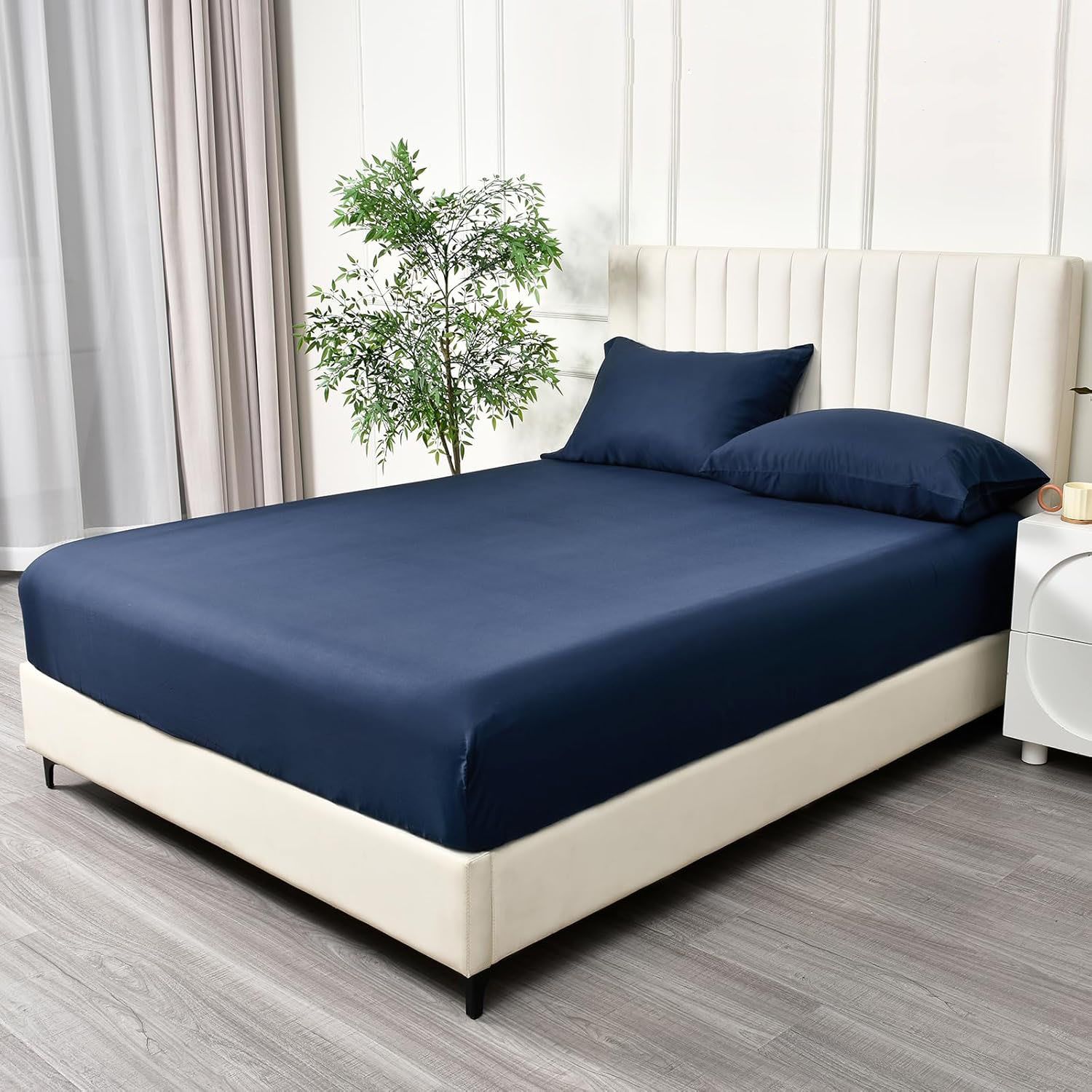 2 Piece Fitted Sheet Set- Fitted Sheet & Pillowcases -Breathable Bedding - Wrinkle view 2