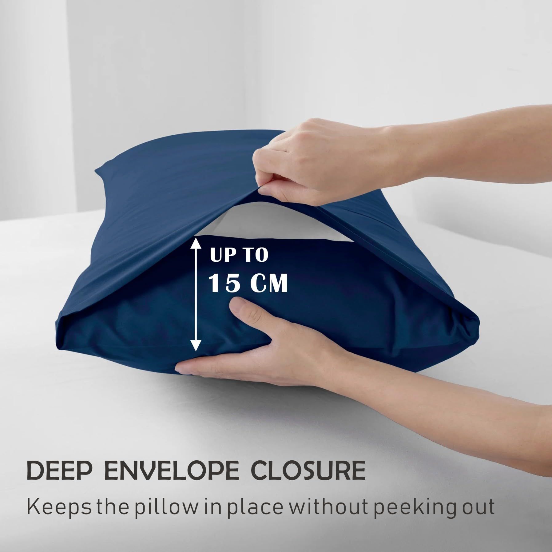 2 Piece Fitted Sheet Set- Fitted Sheet & Pillowcases -Breathable Bedding - Wrinkle view 3