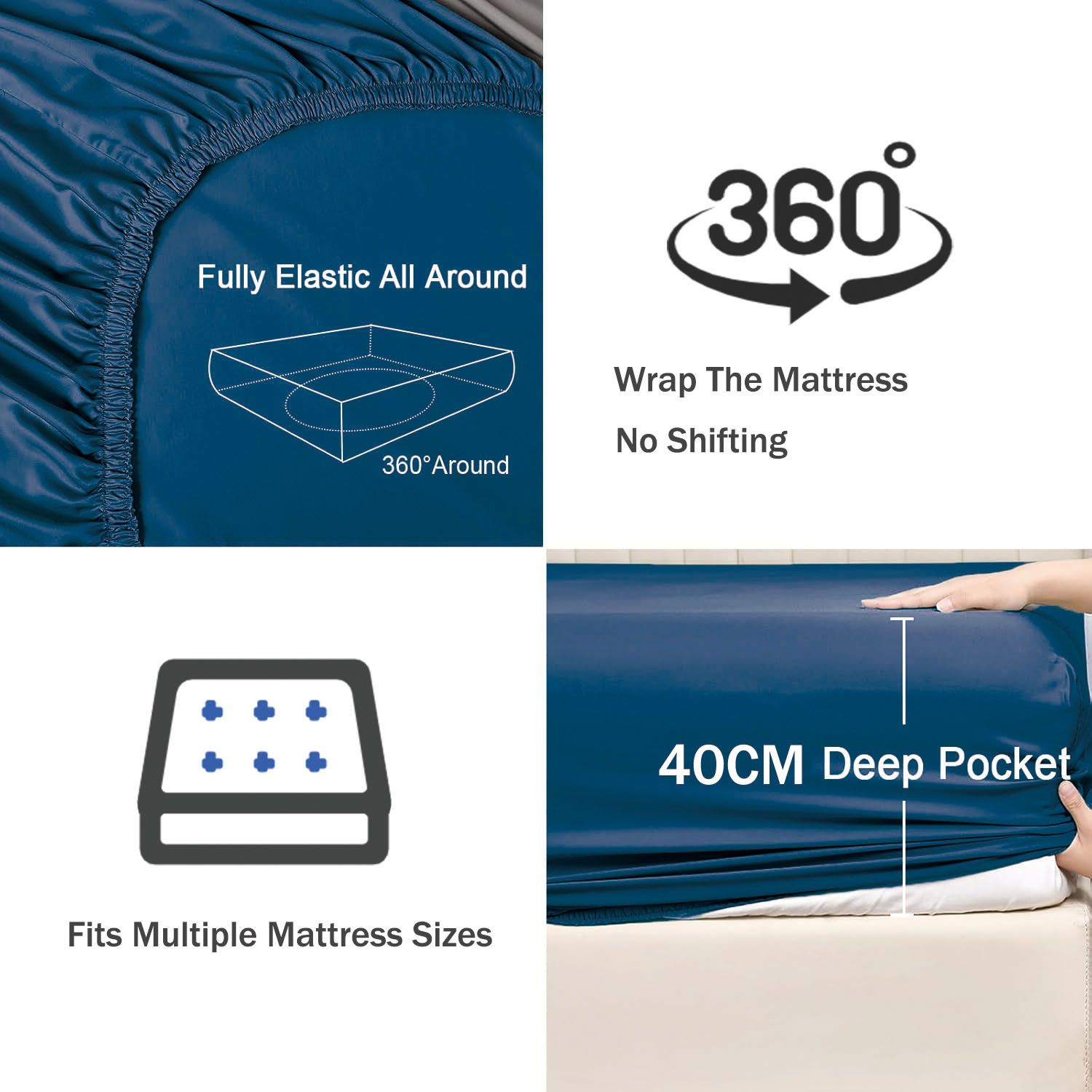 2 Piece Fitted Sheet Set- Fitted Sheet & Pillowcases -Breathable Bedding - Wrinkle view 5