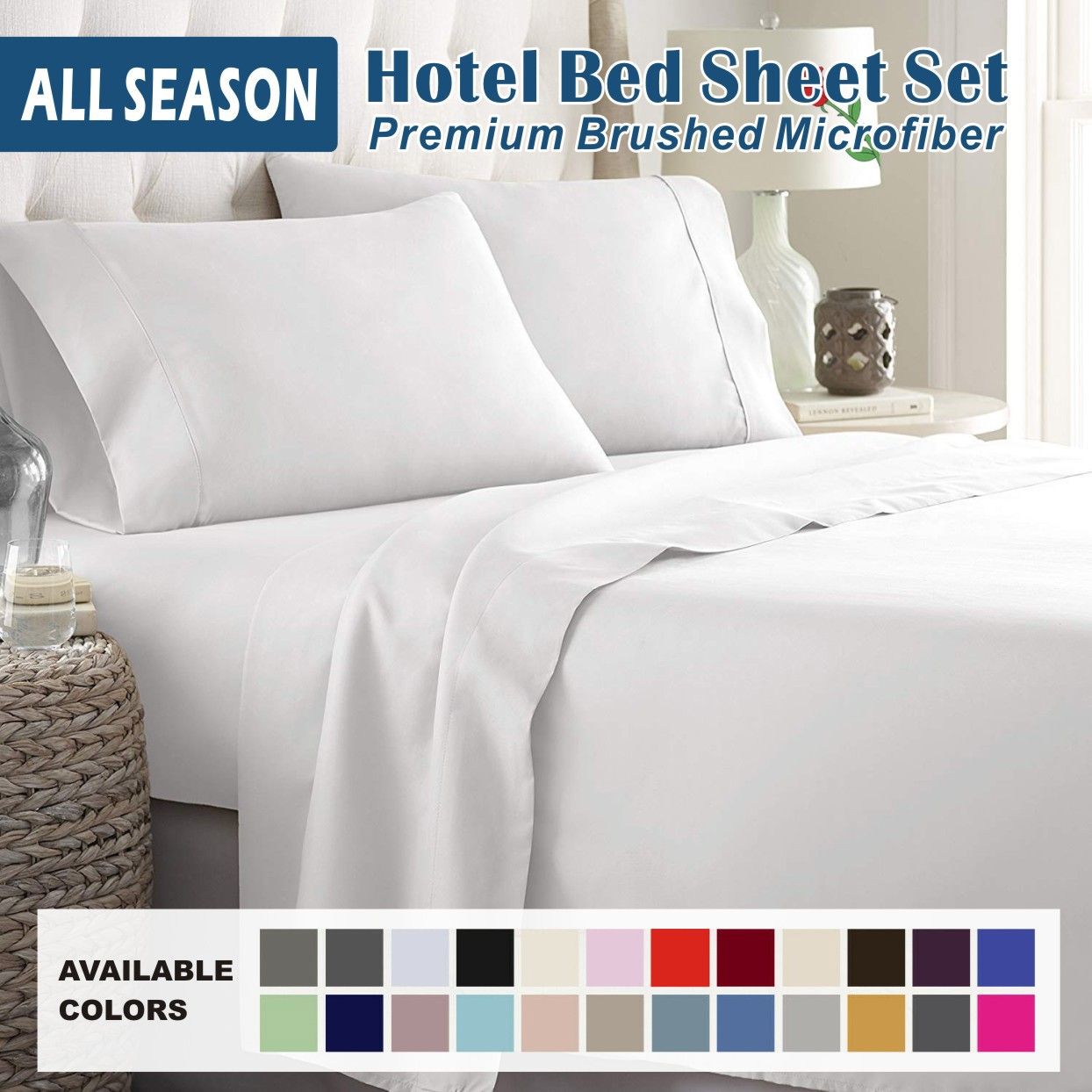 3 Piece Bed Sheet Set- Bedding Sheets & Pillowcases -Breathable Bedding - Wrinkle