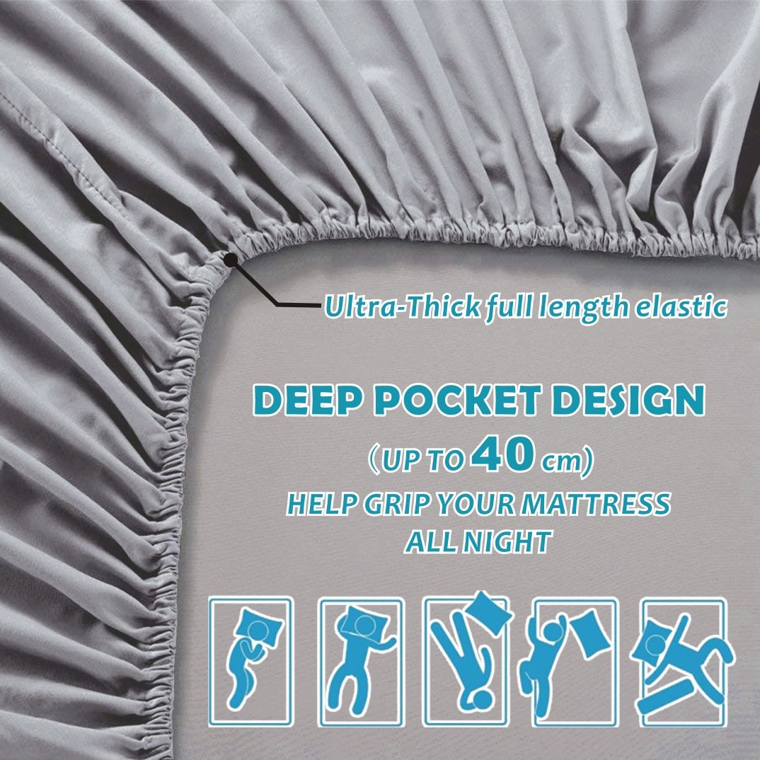 3 Piece Bed Sheet Set- Bedding Sheets & Pillowcases -Breathable Bedding - Wrinkle view 2