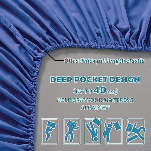 Hotel Quality Fitted Sheet - 1 Piece Fitted Sheet -Breathable Bedding - Wrinkle view 3