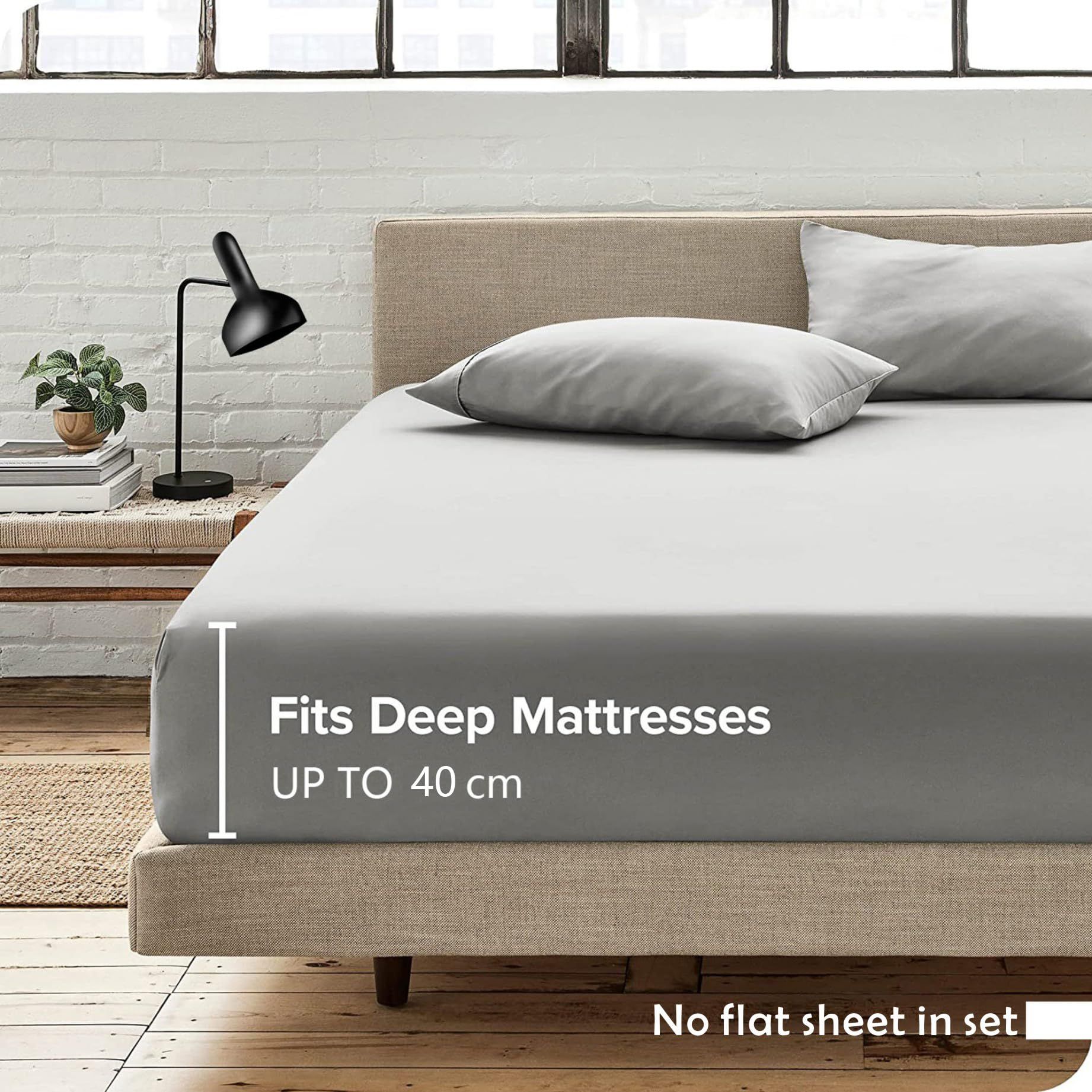 Hotel Quality Fitted Sheet - 1 Piece Fitted Sheet -Breathable Bedding - Wrinkle view 2